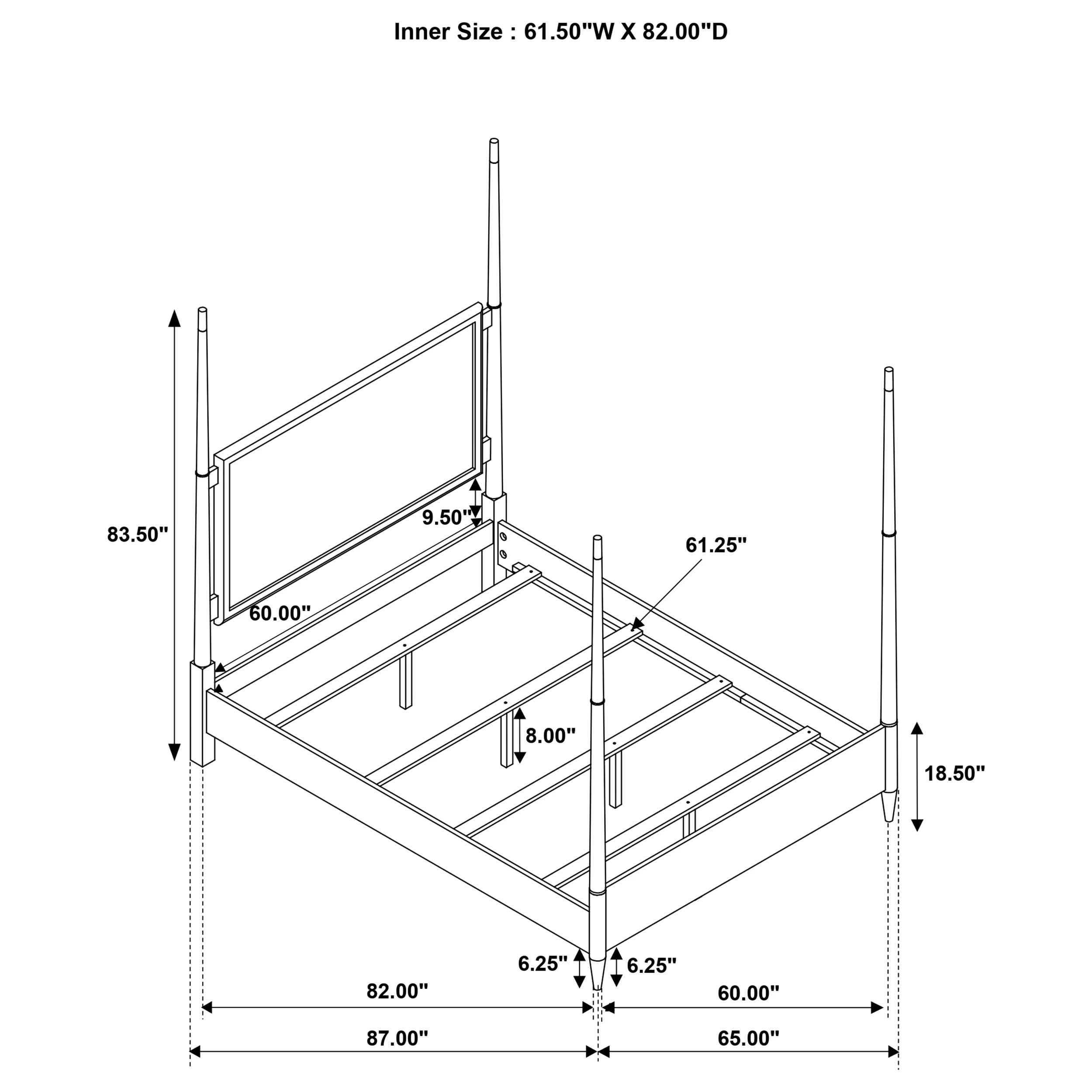 Emberlyn Wood Queen Poster Bed in Brown - Image 8
