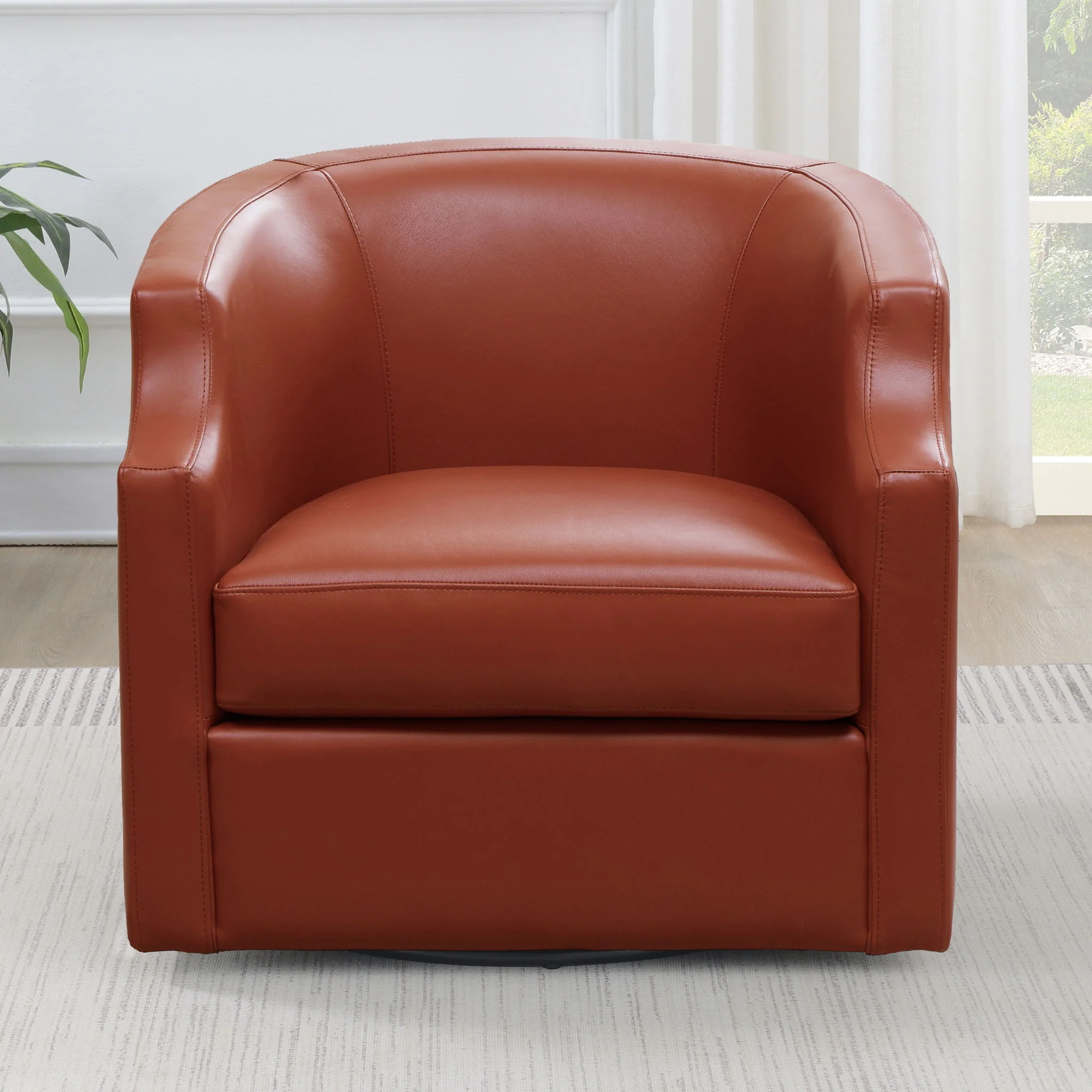 Emmett - Swivel Glider Barrel Chair With Clip Arm Design - Image 2