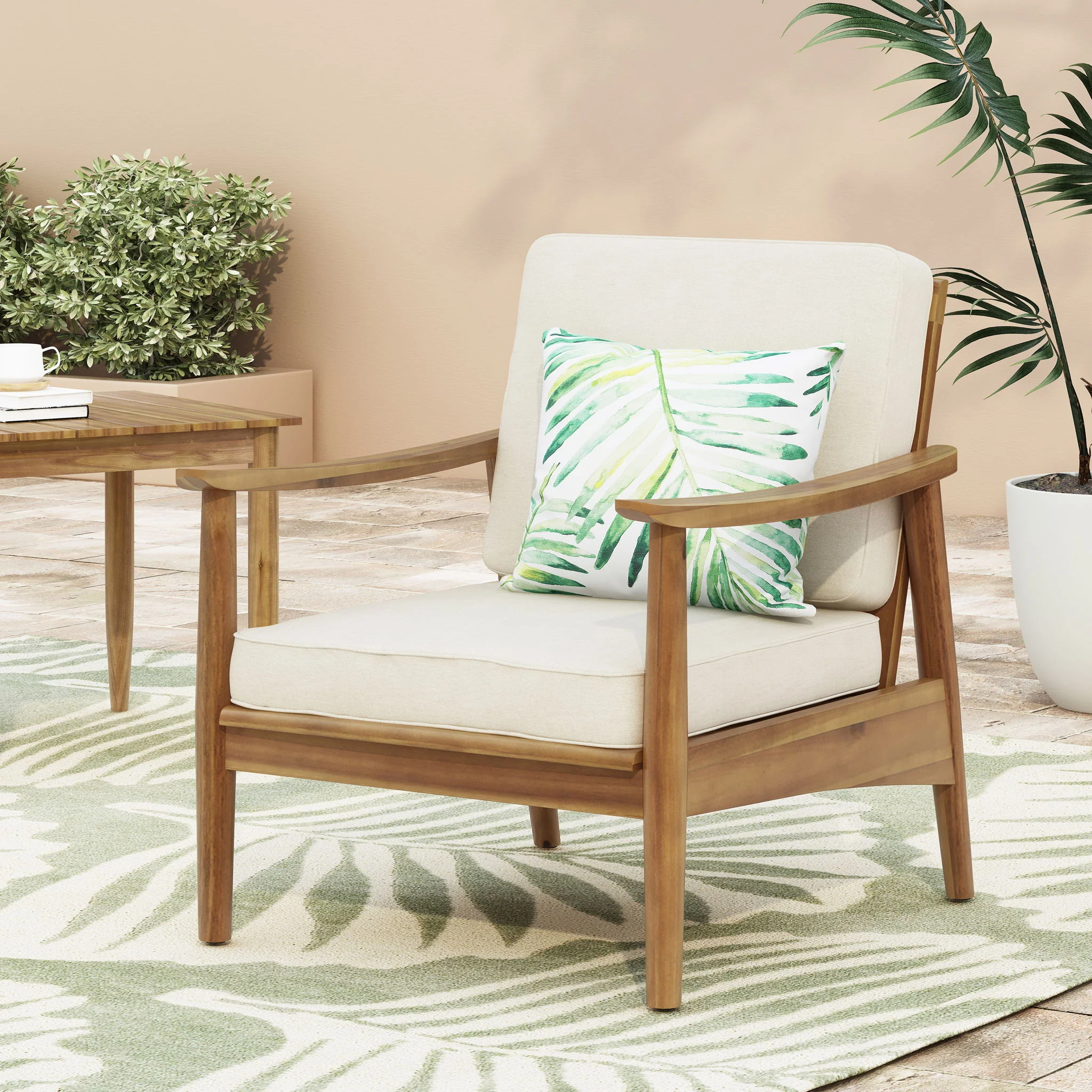Emmry - Outdoor Acacia Wood Club Chair - Image 9