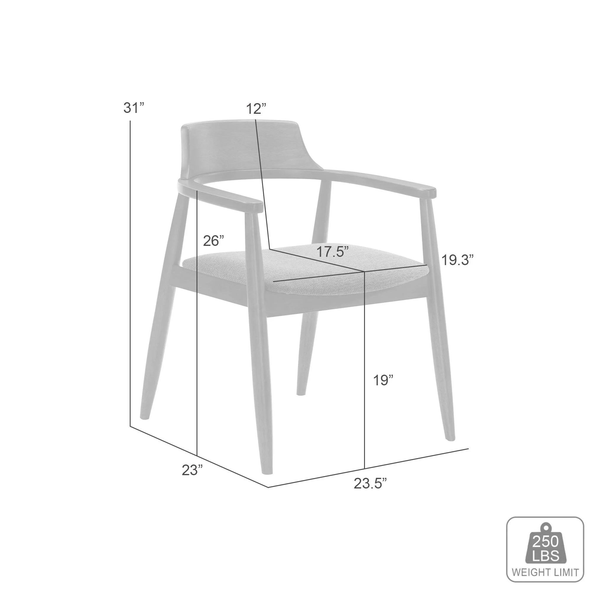 Emorie - Upholstered Solid Wood Dining Chair - Charcoal / Walnut - Image 4