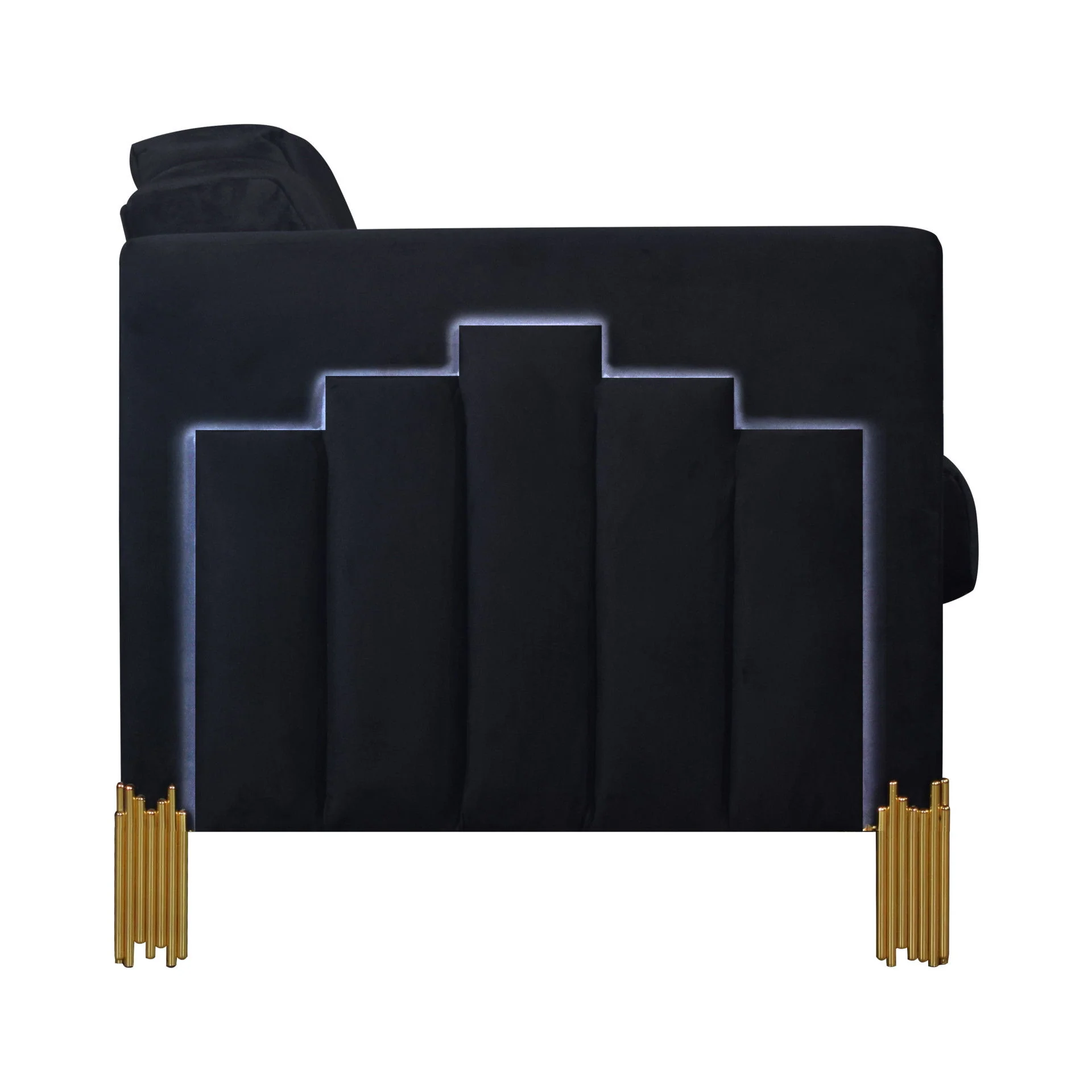 Empire - Lighted Loveseat - Black - Image 7