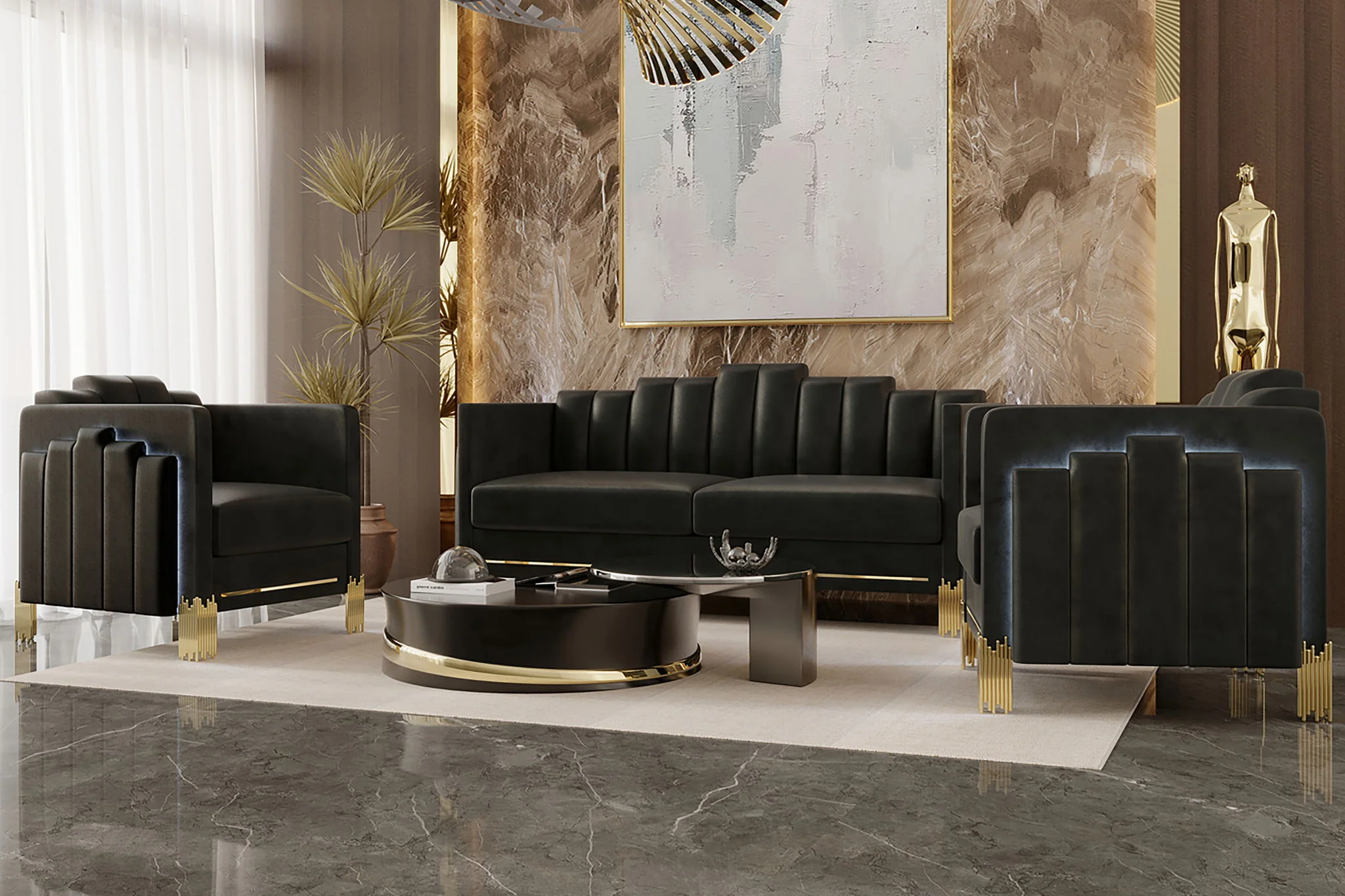 Empire - Lighted Sofa - Black - Image 5