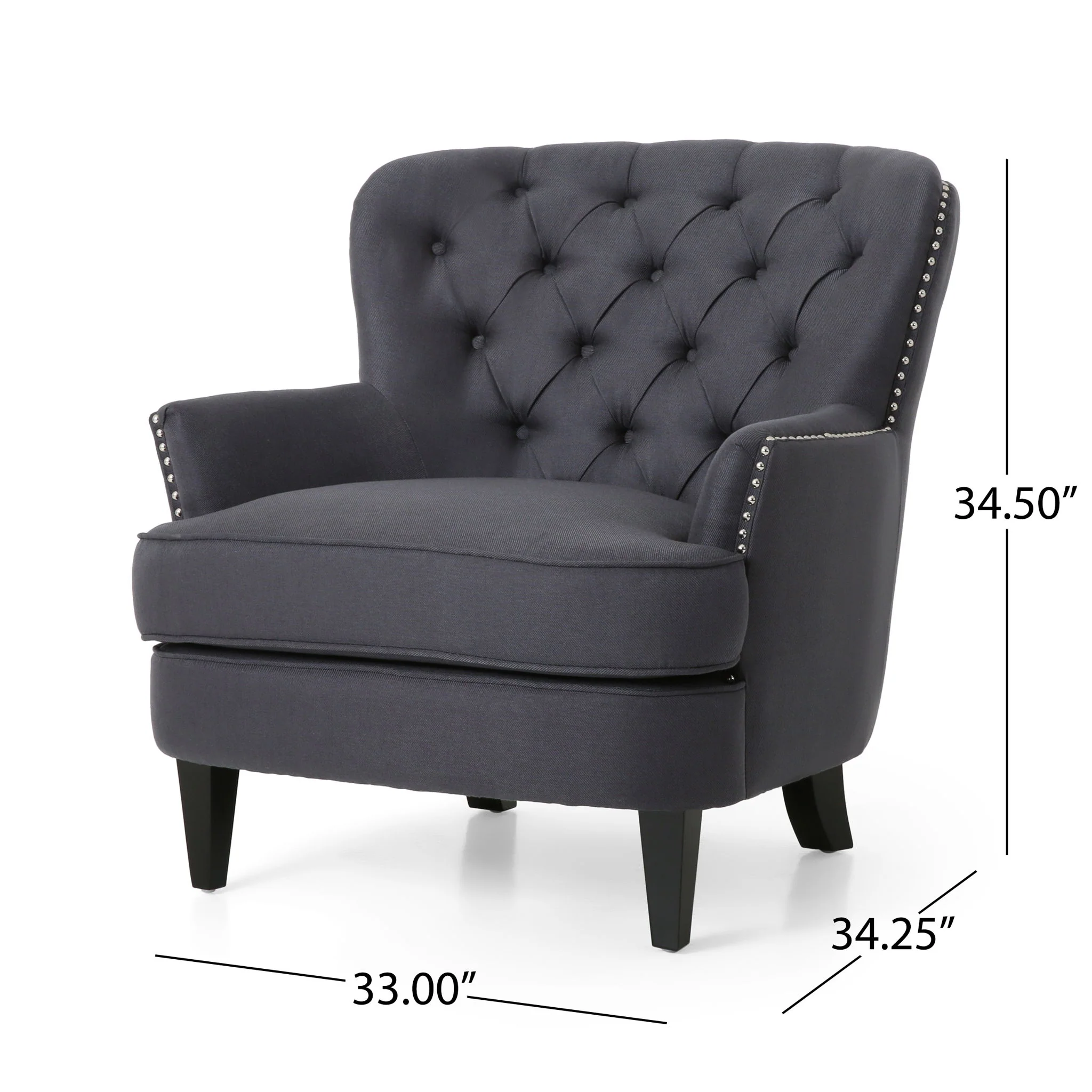 Enchante - Living Room Set With Tufted Back Club Chair And Ottoman - Image 7