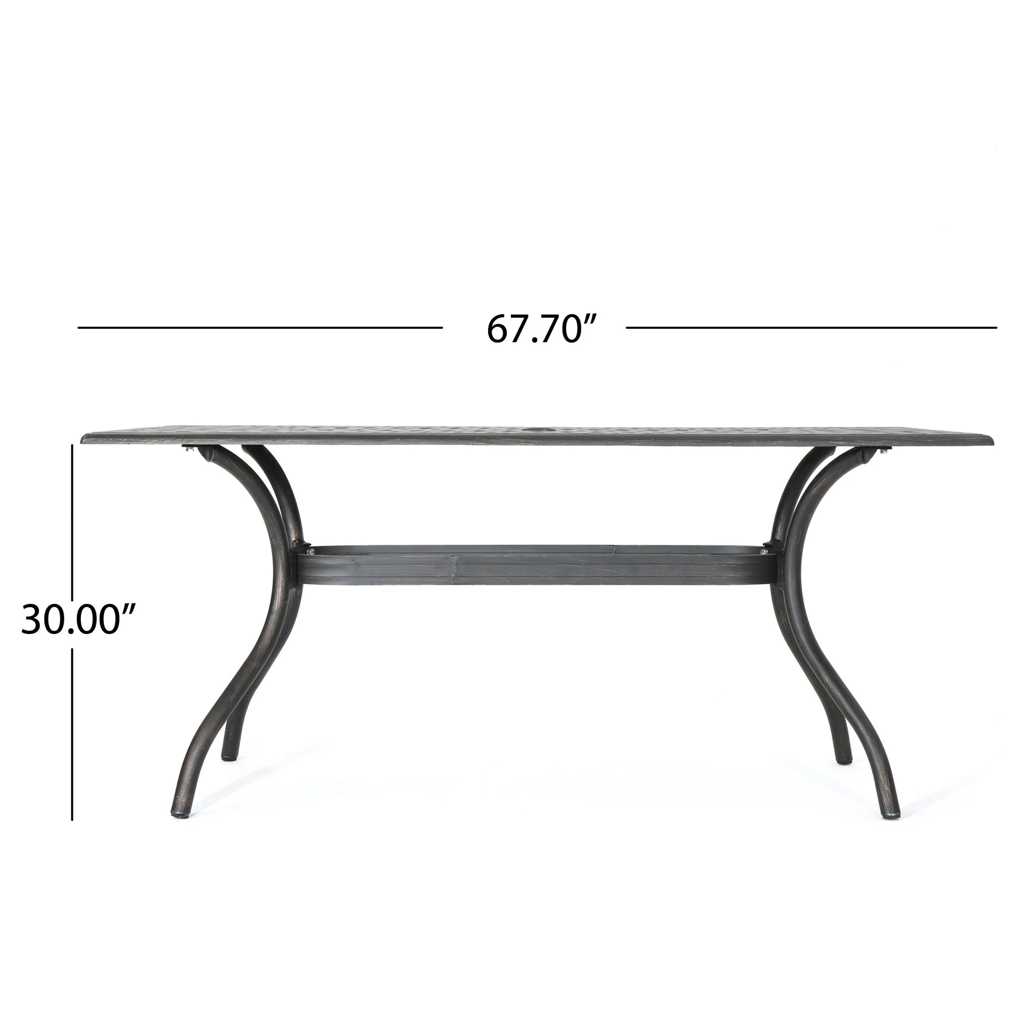 Enchantia - Outdoor Rectangular Dining Table With Weave Tabletop And Flared Legs - Copper - Image 6