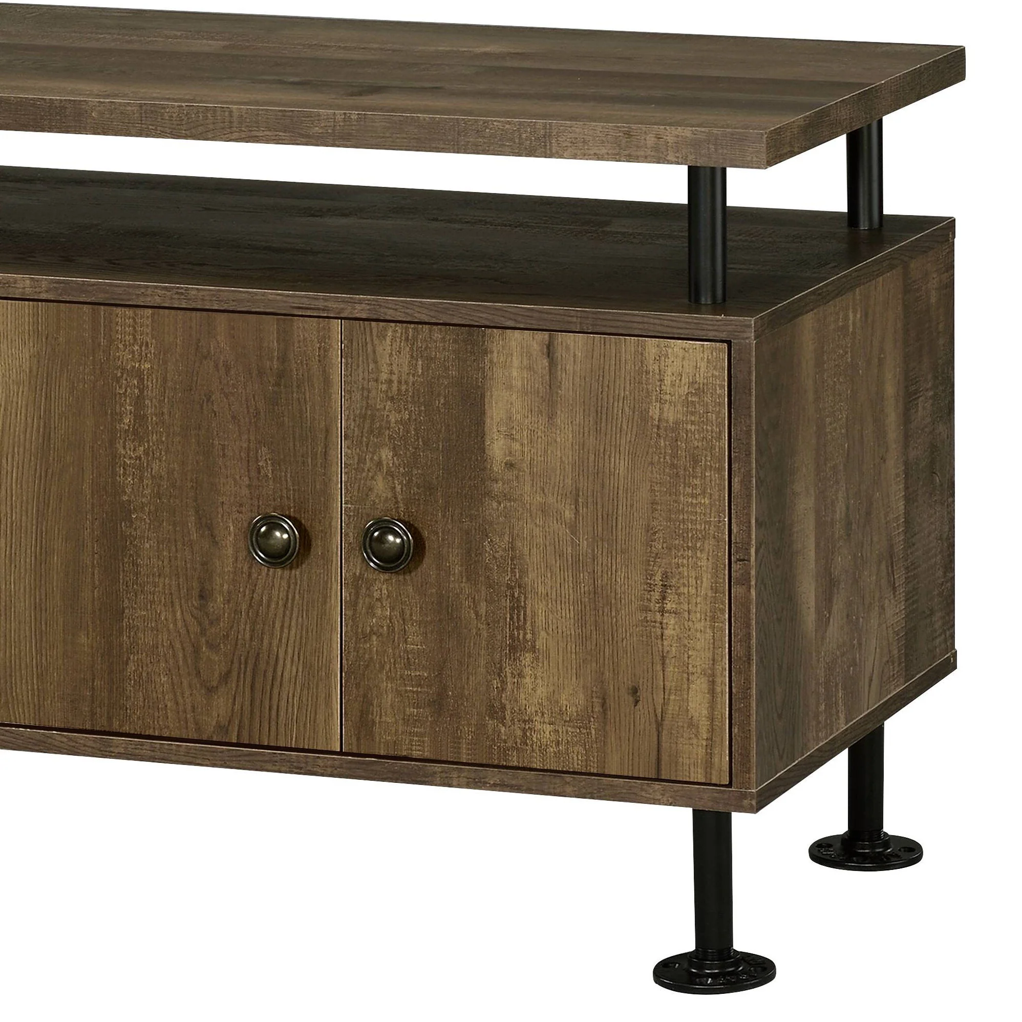 Ensata II - TV Stand - Rustic Oak / Black - Image 6