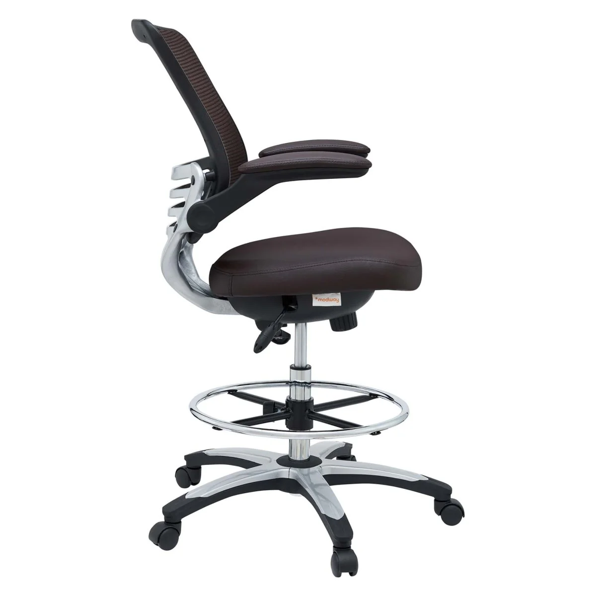 Ergonomic Mesh and Vinyl Drafting Chair with Flip-Up Arms and Adjustable Height - Image 18