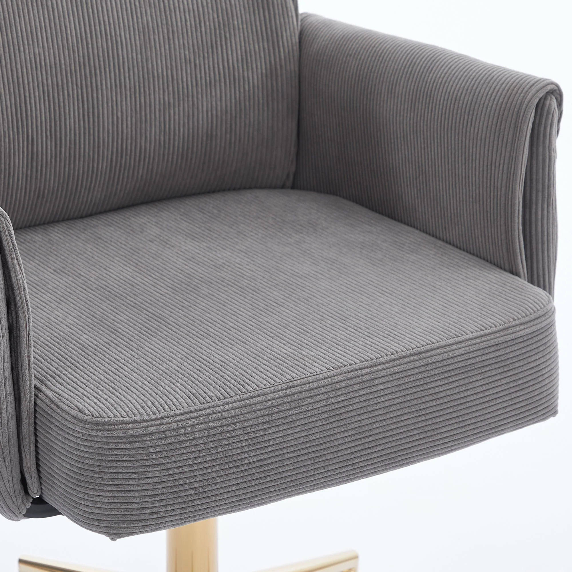 Ergonomic Mid-Back Office Chair With Striped Fabric - Gray - Image 5
