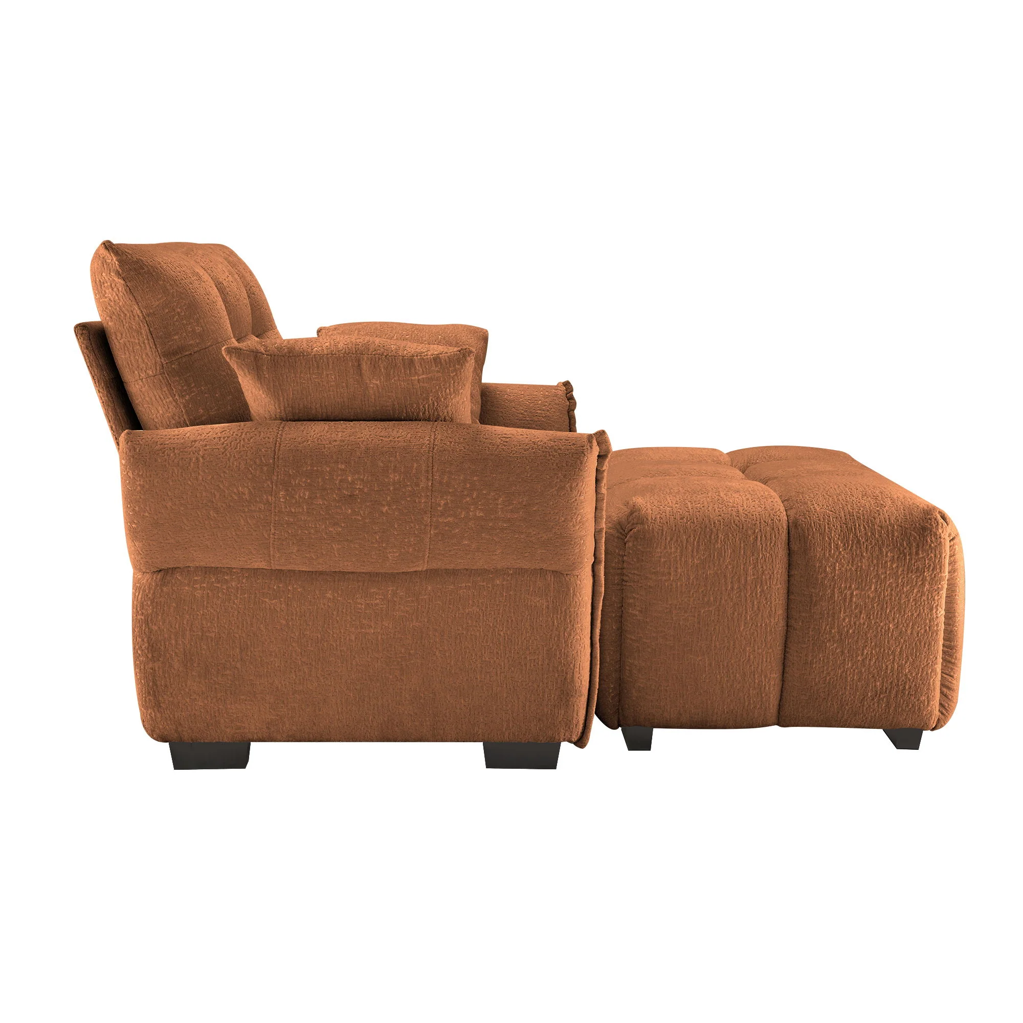 Ergonomic Single Seater Sofa With Ottoman, High Resilience Support Cushions - Image 14