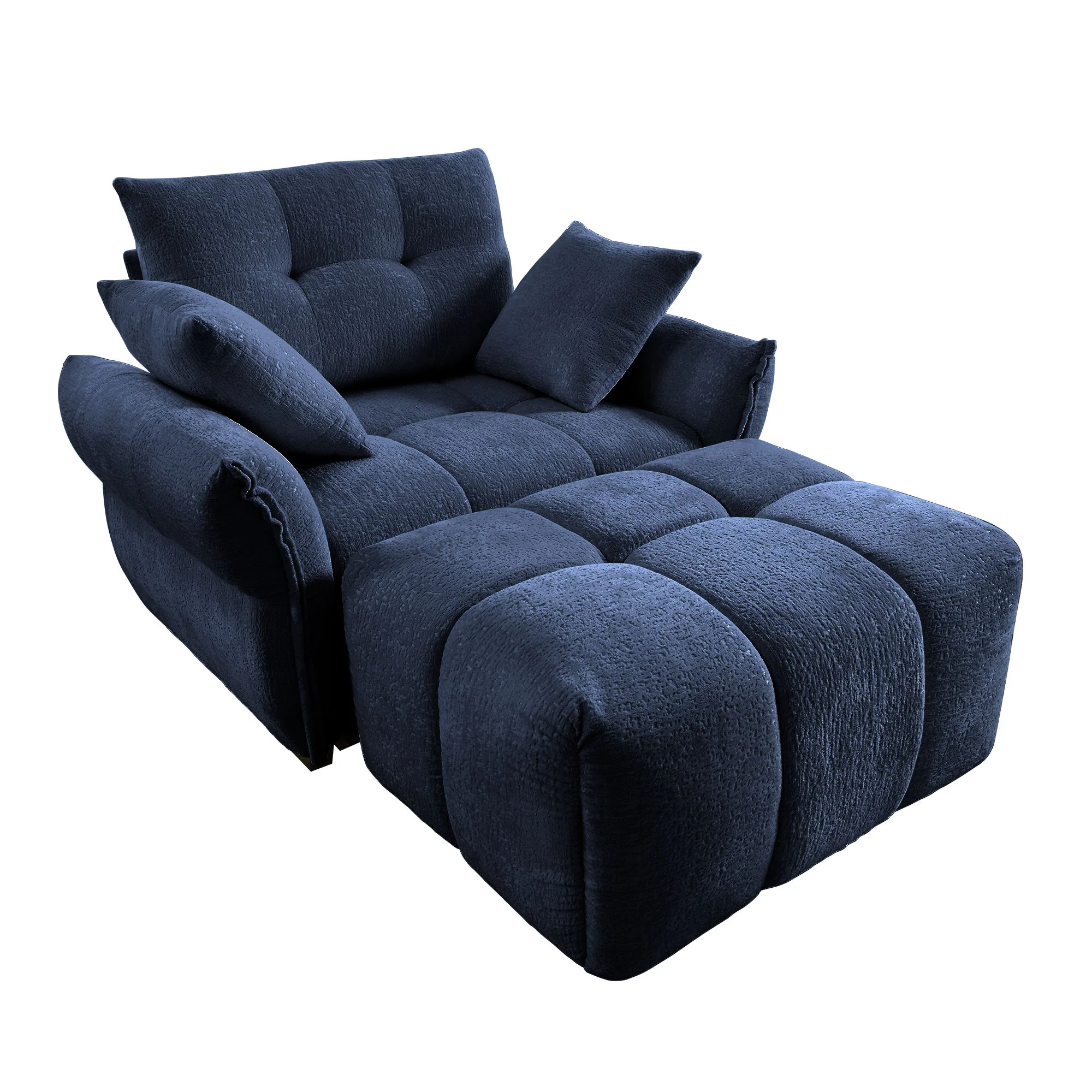 Ergonomic Single Seater Sofa With Ottoman, High Resilience Support Cushions - Image 6
