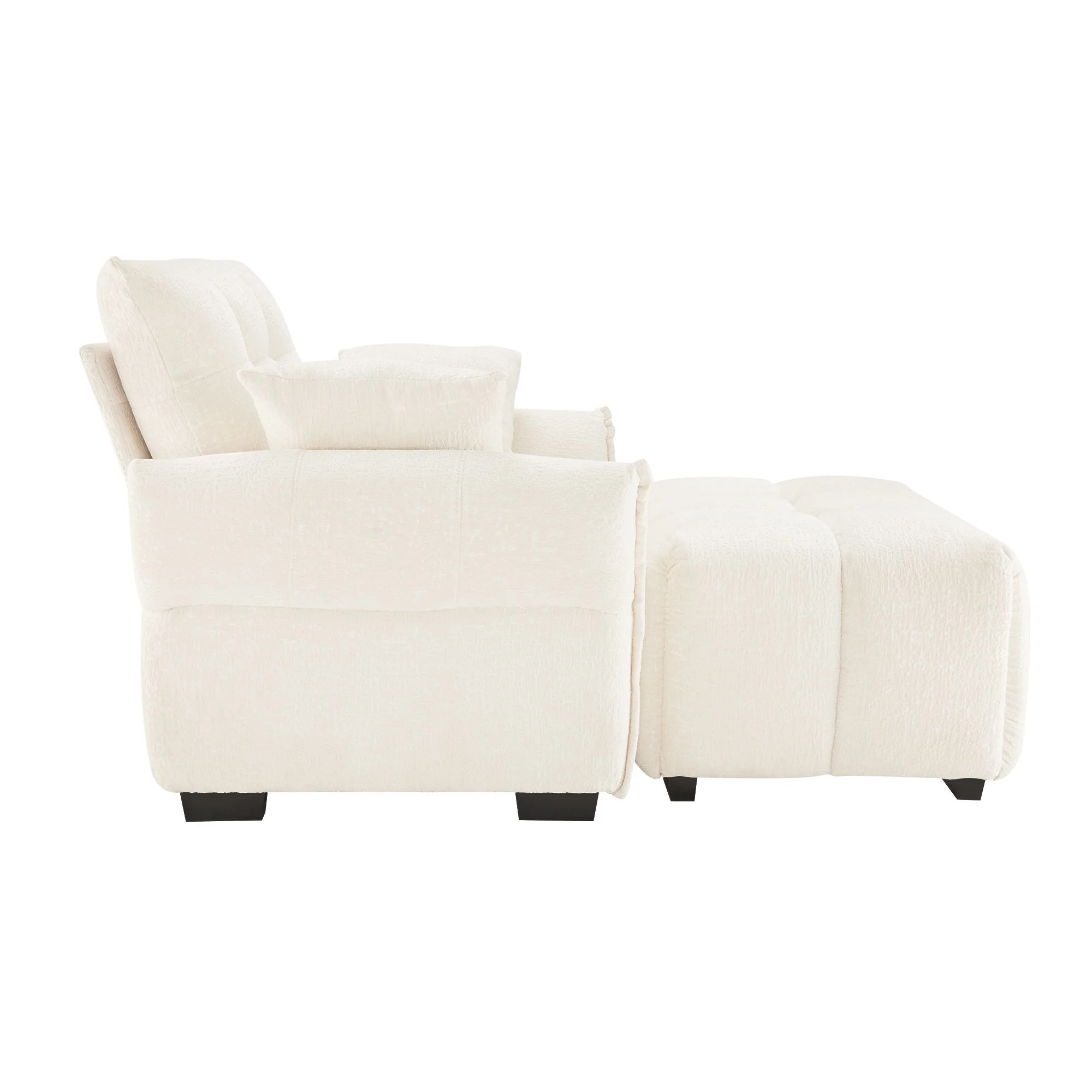 Ergonomic Single Seater Sofa With Ottoman, High Resilience Support Cushions - Image 8