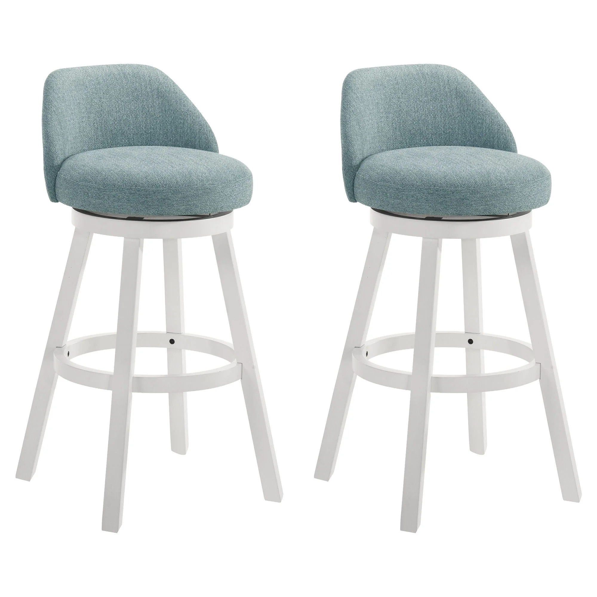 Erika - Modern Transitional Swivel Wood Bar Height Kitchen Bar Stool - Image 2