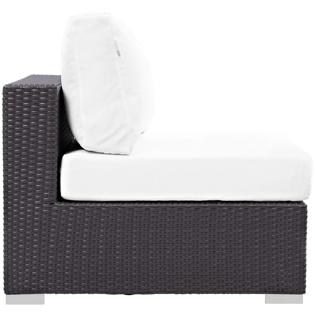 Espresso Wicker Outdoor Armless Chair, All-Weather Patio Seating, Durable Rattan Build - Image 14