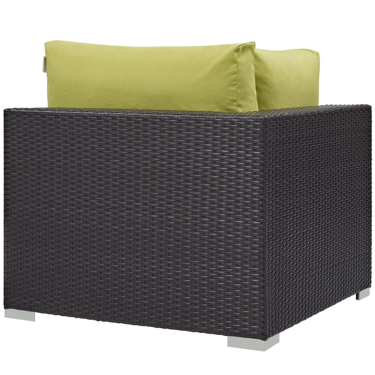 Espresso Wicker Outdoor Patio Corner Chair with Cushions for Outdoor Seating - Image 9