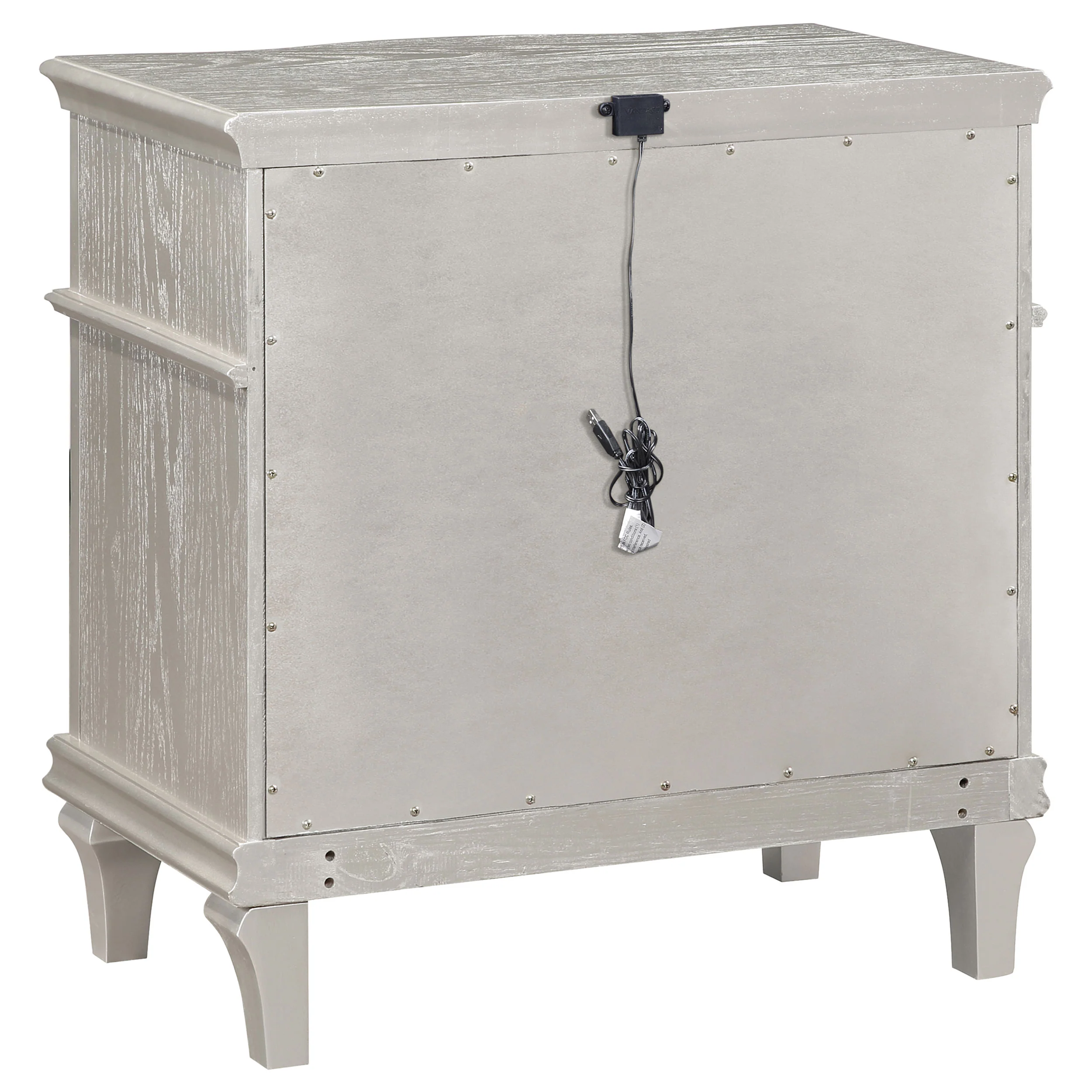 Evangeline 3-Drawer Nightstand Silver Oak - Image 5
