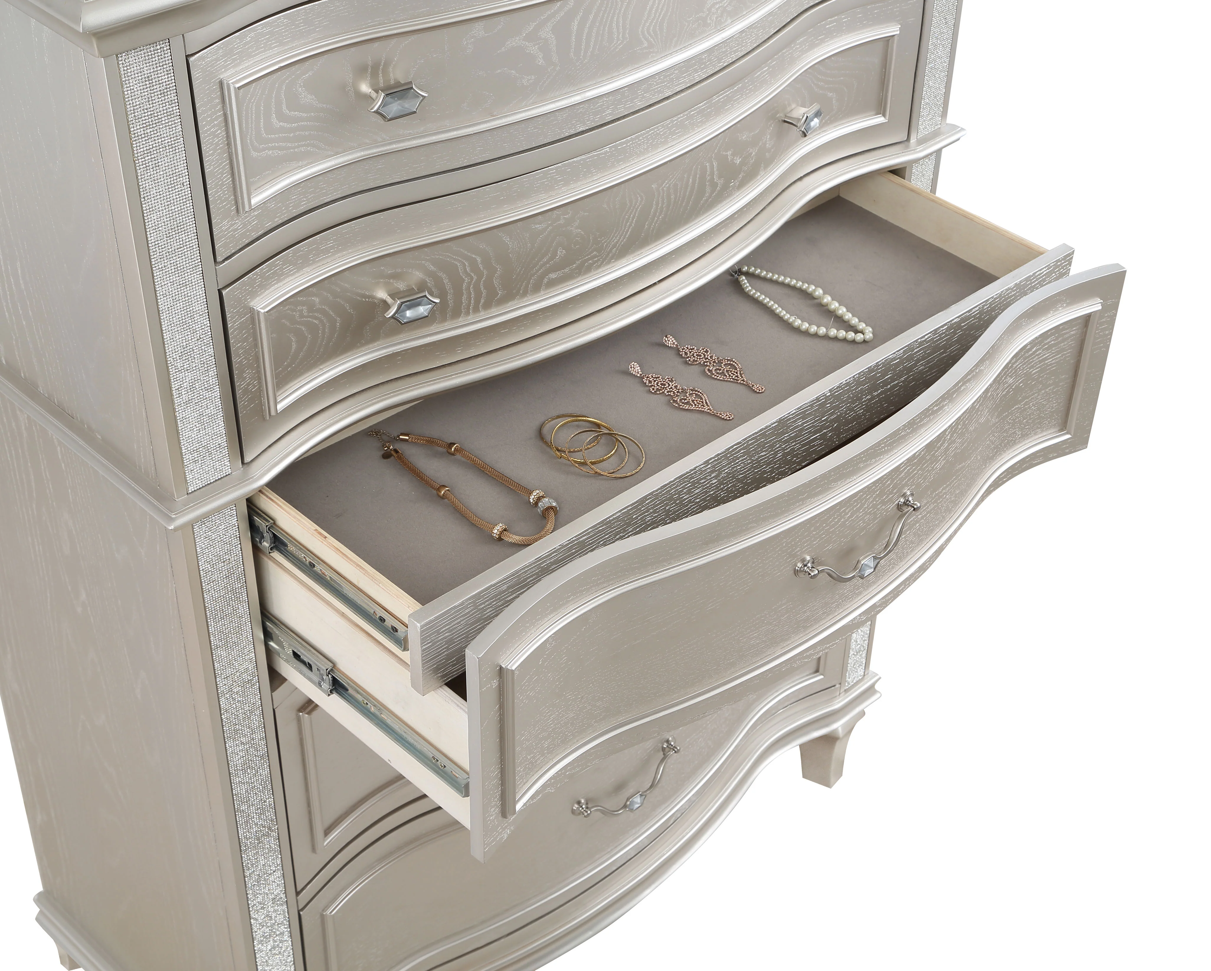 Evangeline 6-Drawer Chest Silver Oak - Image 6