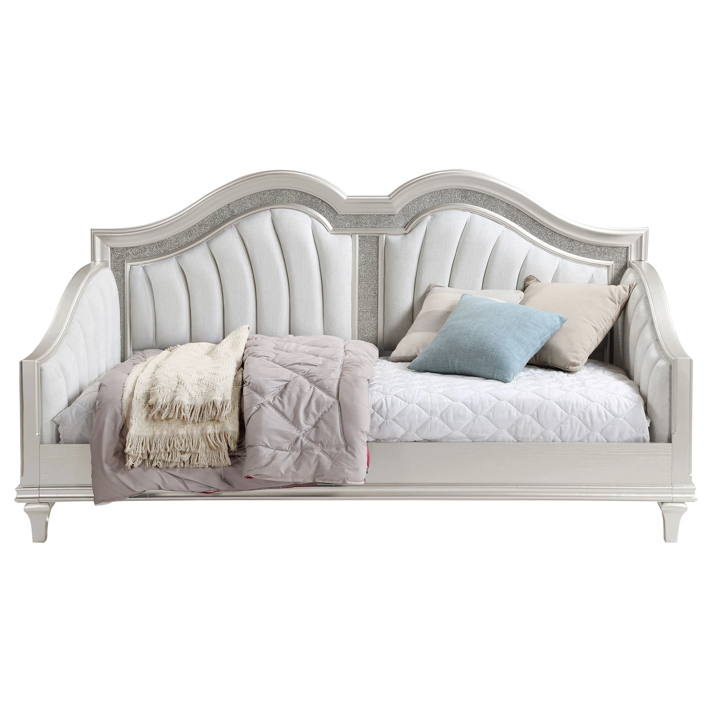 Evangeline Upholstered Twin Daybed Silver Oak - Image 5