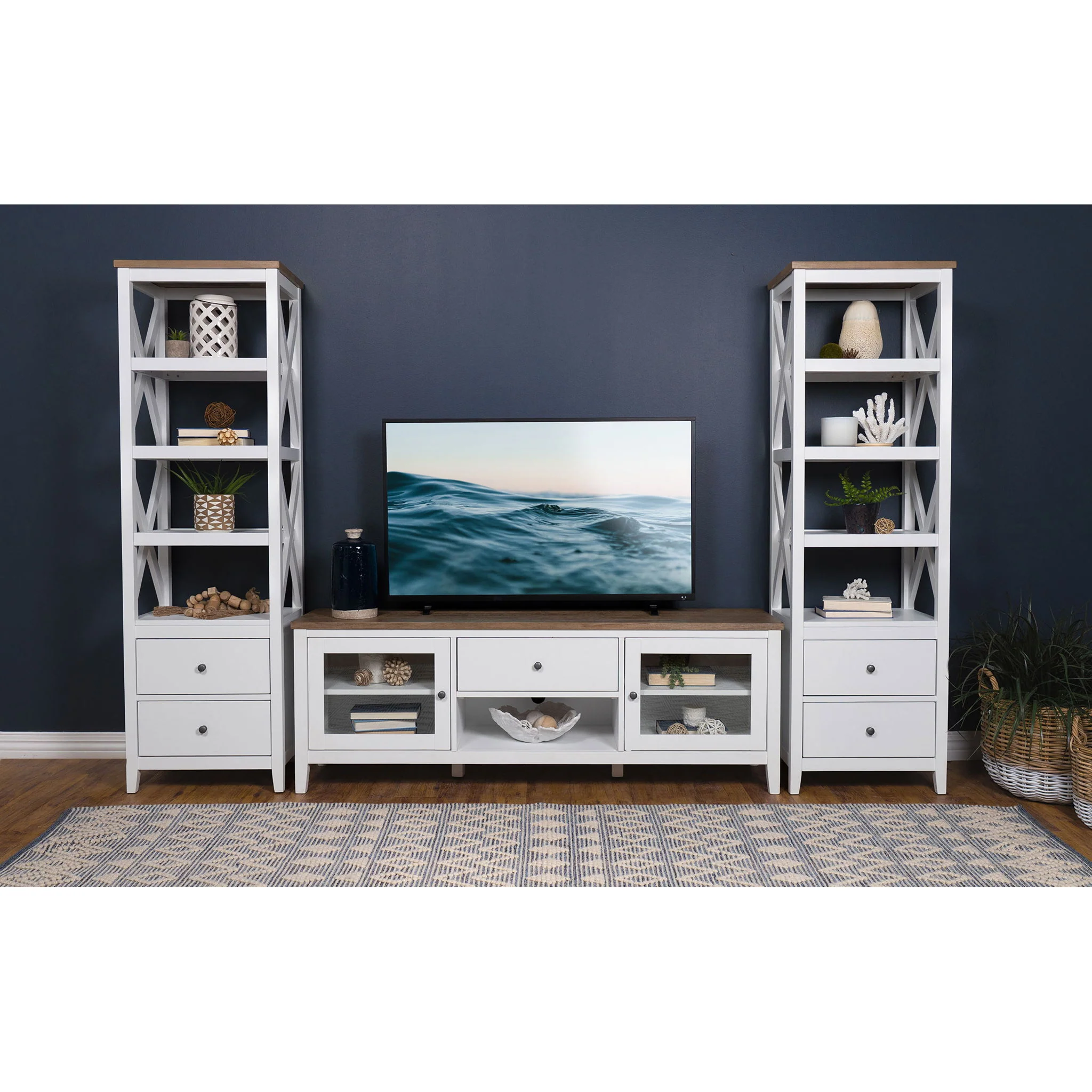 Evanston - 3 Piece 67" TV Stand - White - Image 4