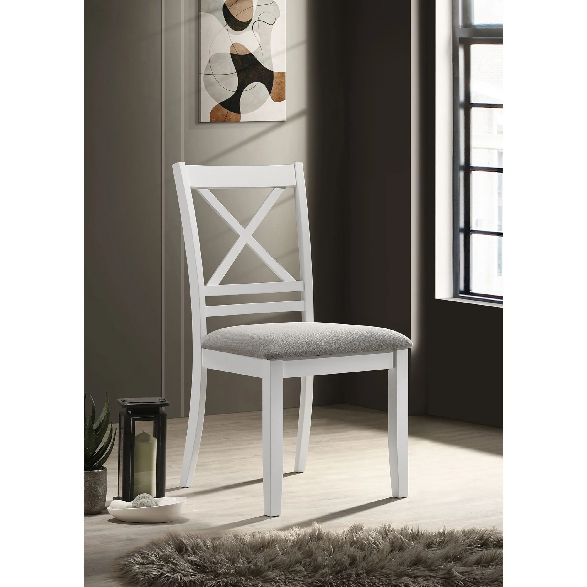 Evanston - Cross Back Dining Side Chair (Set of 2) - White - Image 6