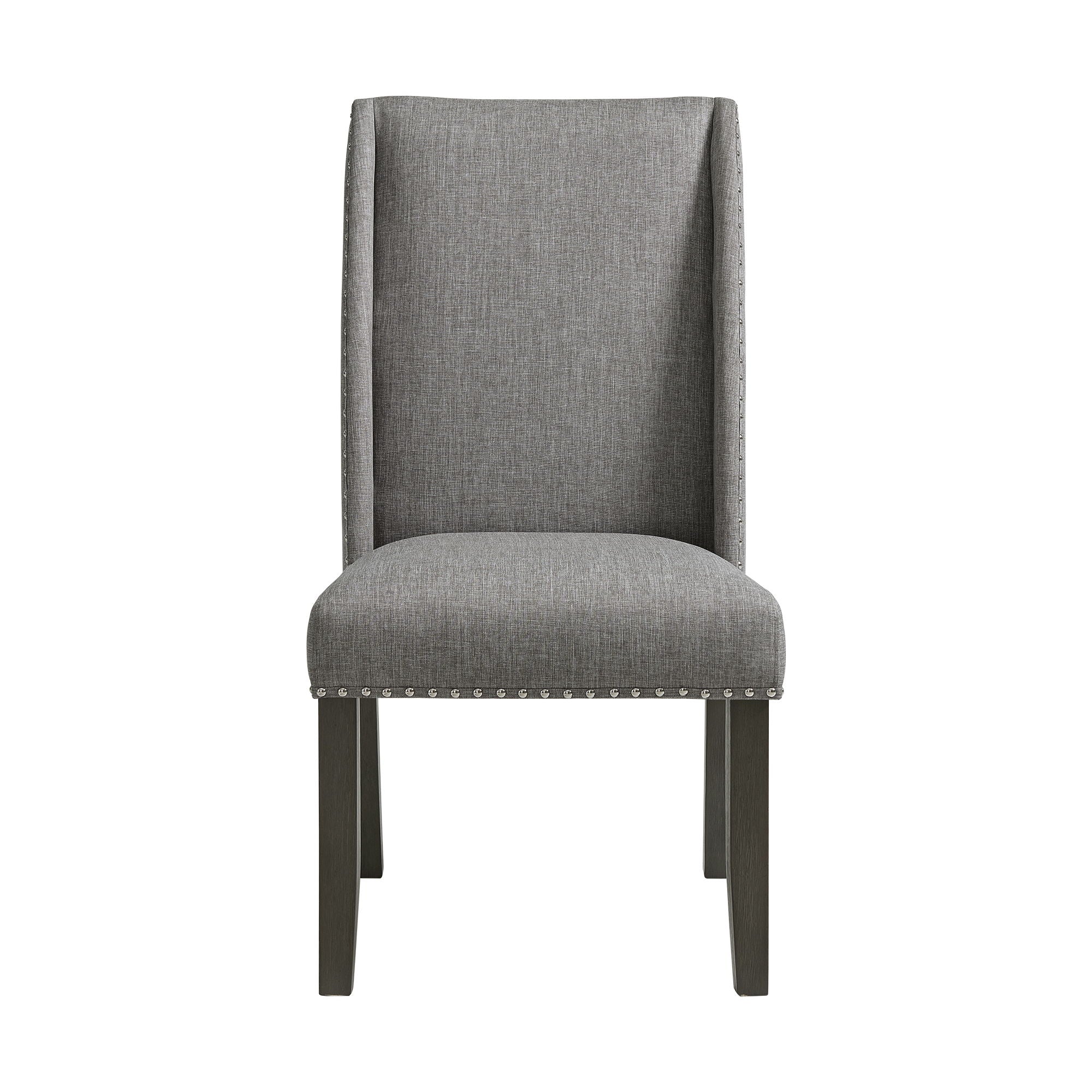 Everdeen - Side Chair With Gray Fabric and Nail Heads (Set of 2) - Charcoal - Image 5