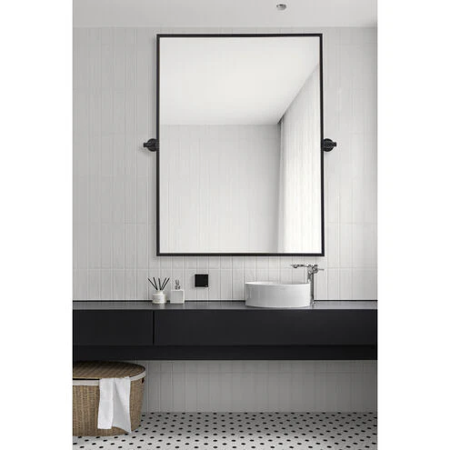 Everly 32 x 24 Inch Black Rectangle Pivot Wall Mirror - Image 3