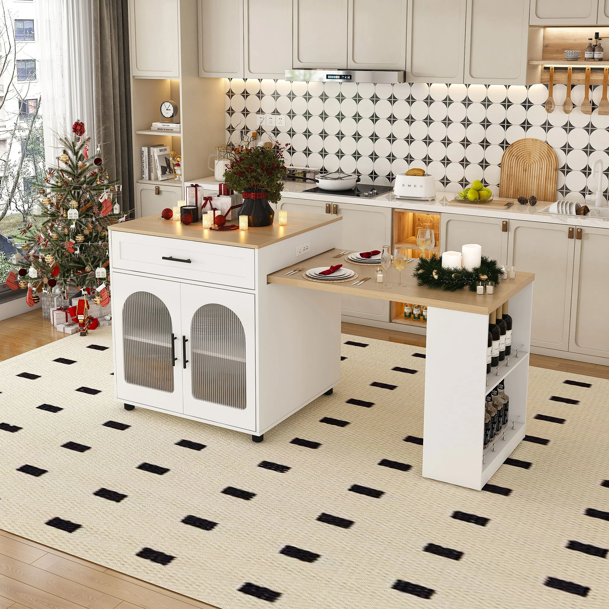 Expandable Kitchen Island With Power Outlet - Image 14