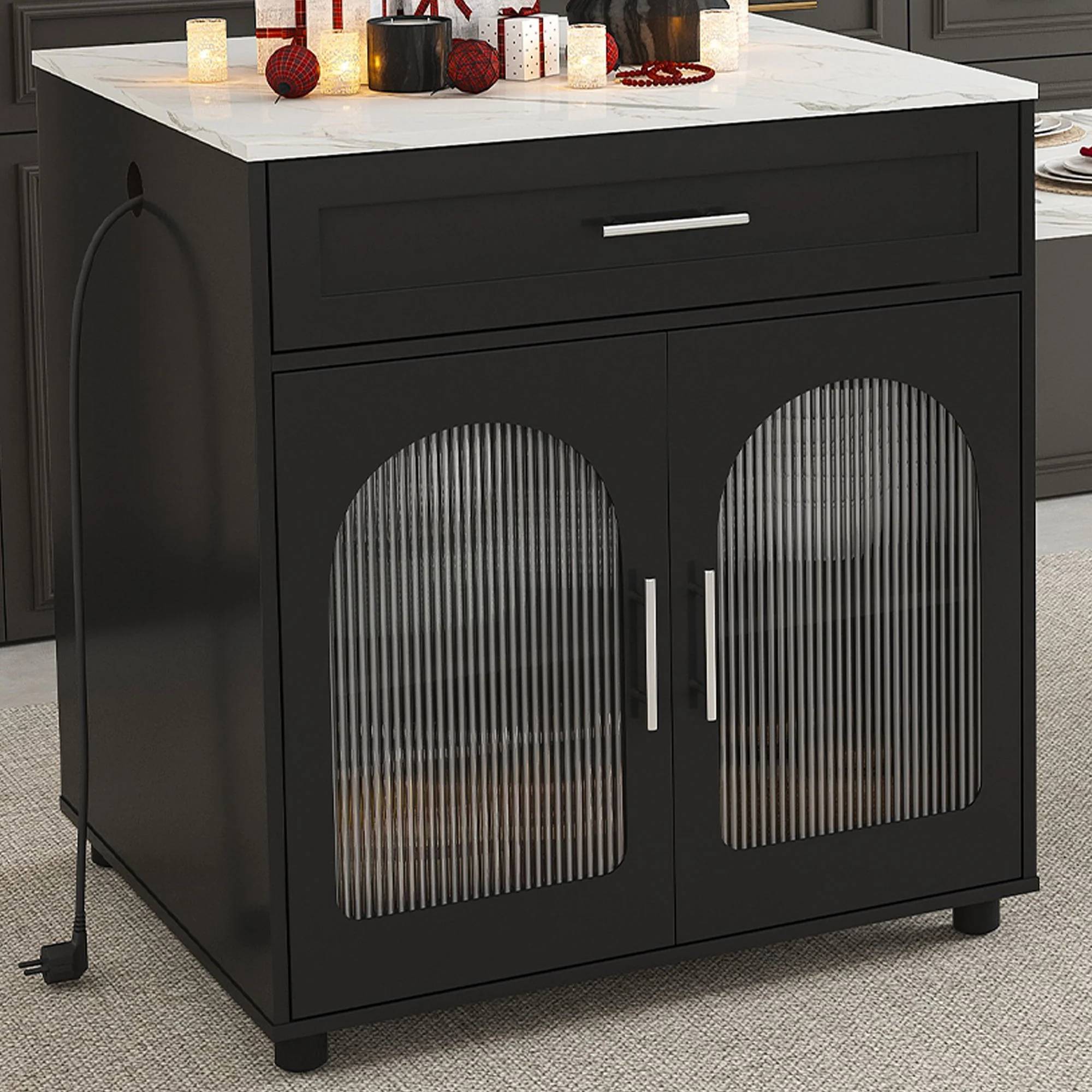 Expandable Kitchen Island With Power Outlet - Image 4