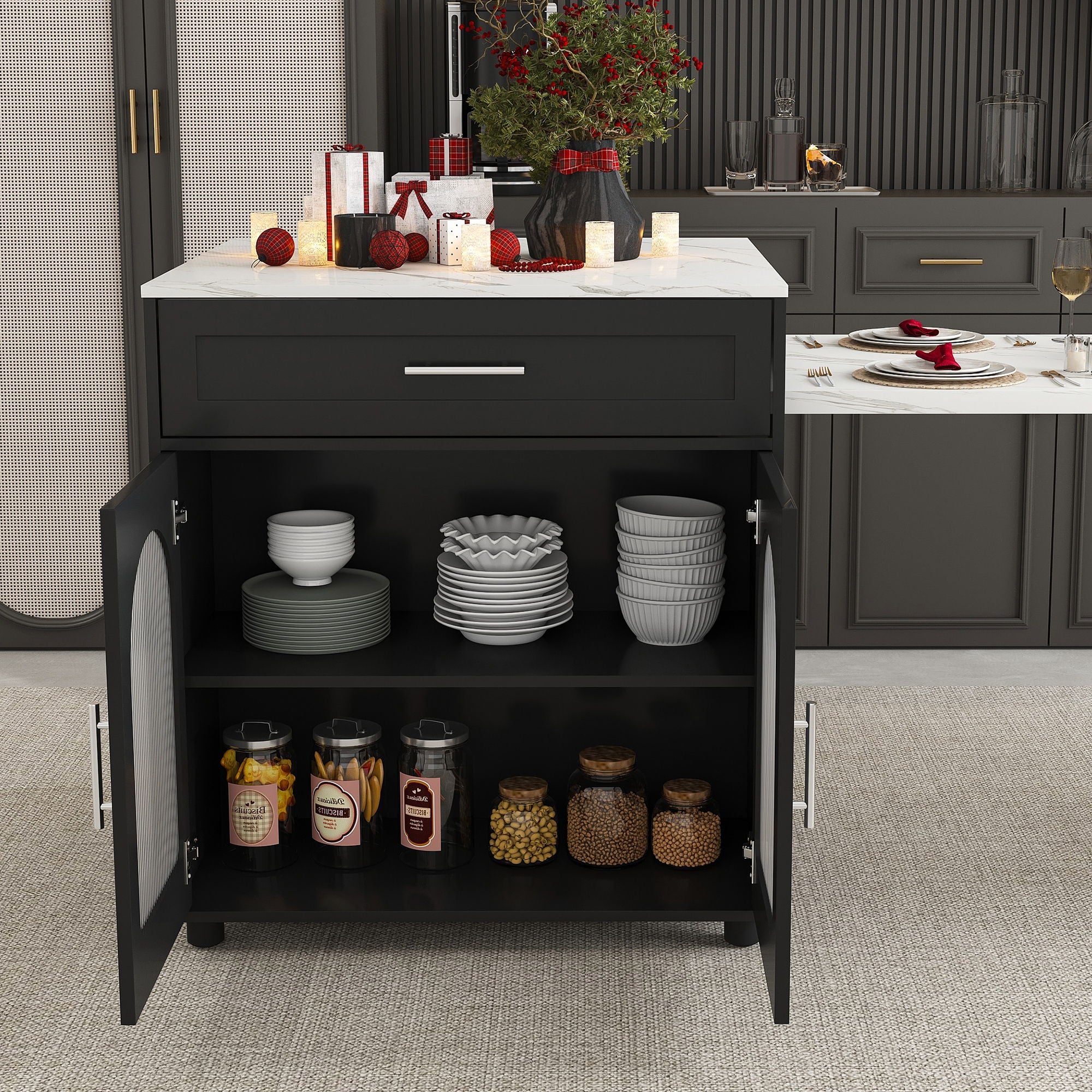 Expandable Kitchen Island With Power Outlet - Image 7