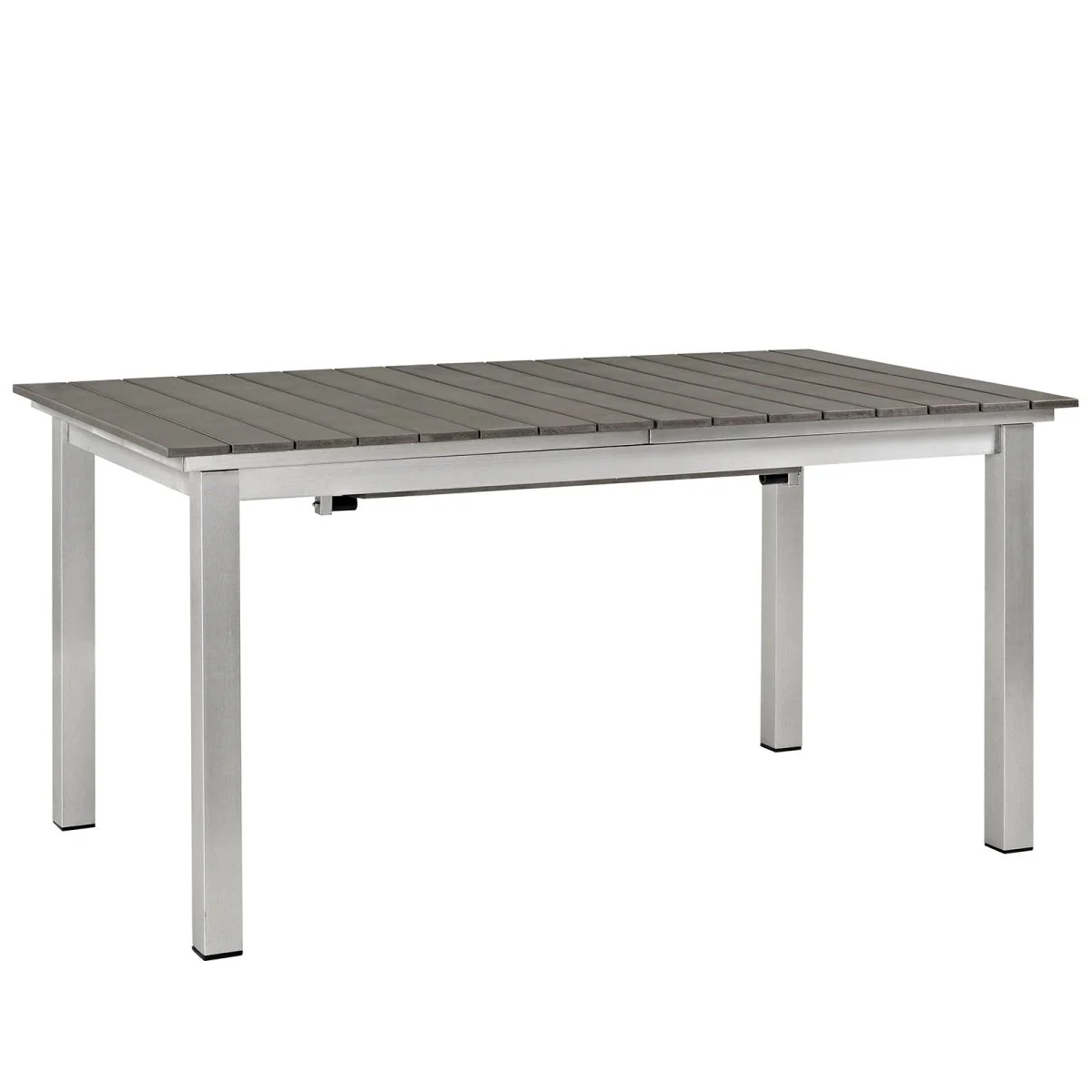 63-94" Silver Gray Extendable Aluminum Outdoor Dining Table - Image 4