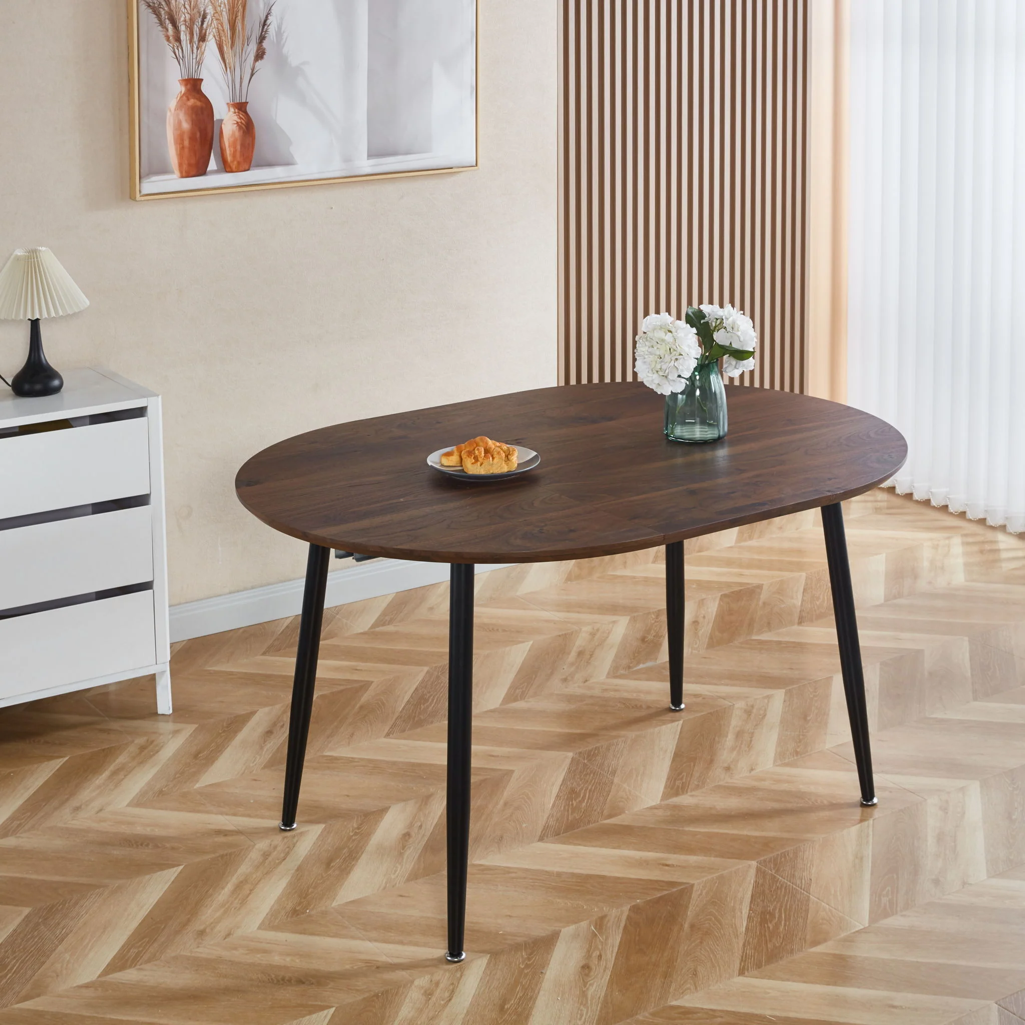 Extensible Table, Dining Table, Office Table, Coffee Table Metal Leg - Image 19