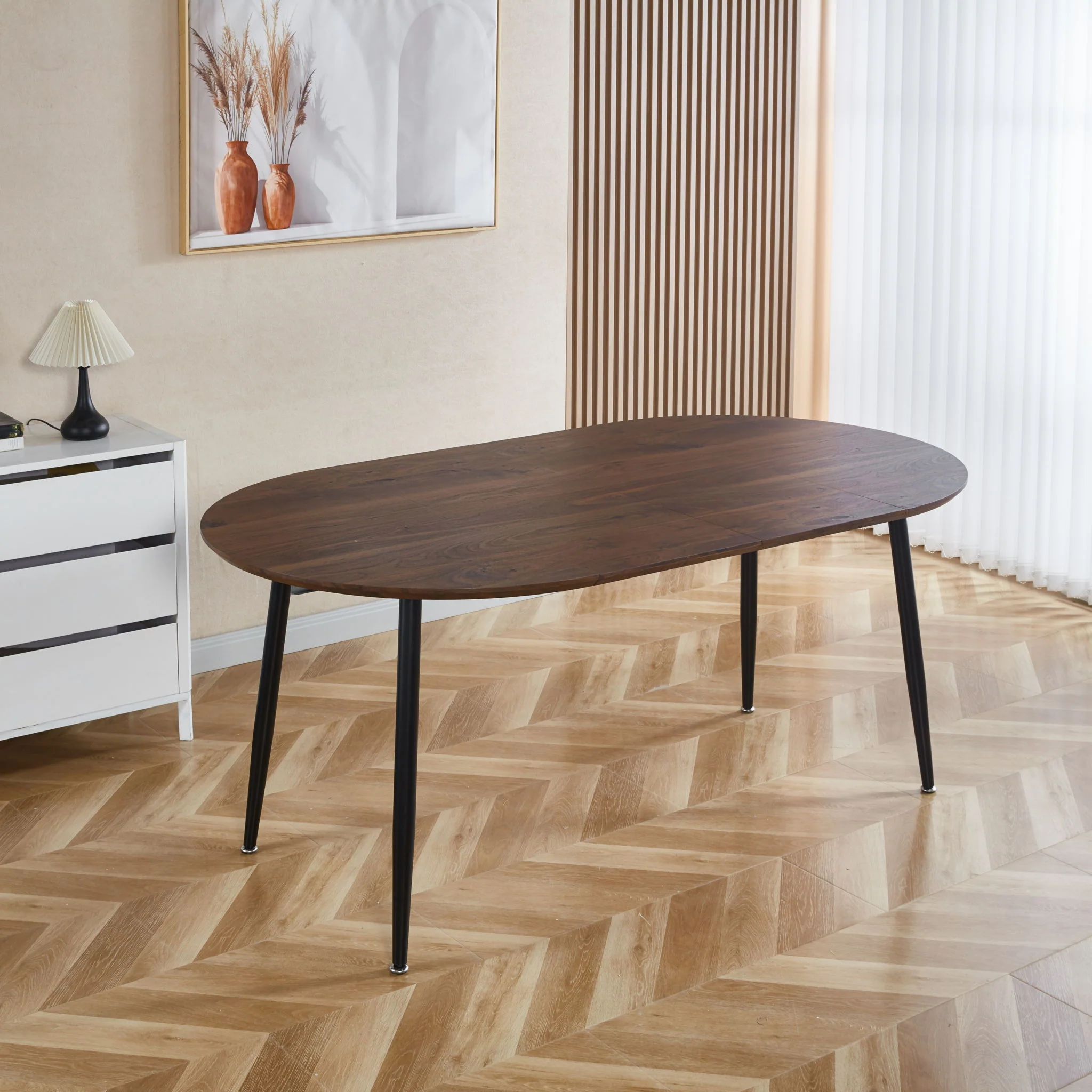Extensible Table, Dining Table, Office Table, Coffee Table Metal Leg - Image 4