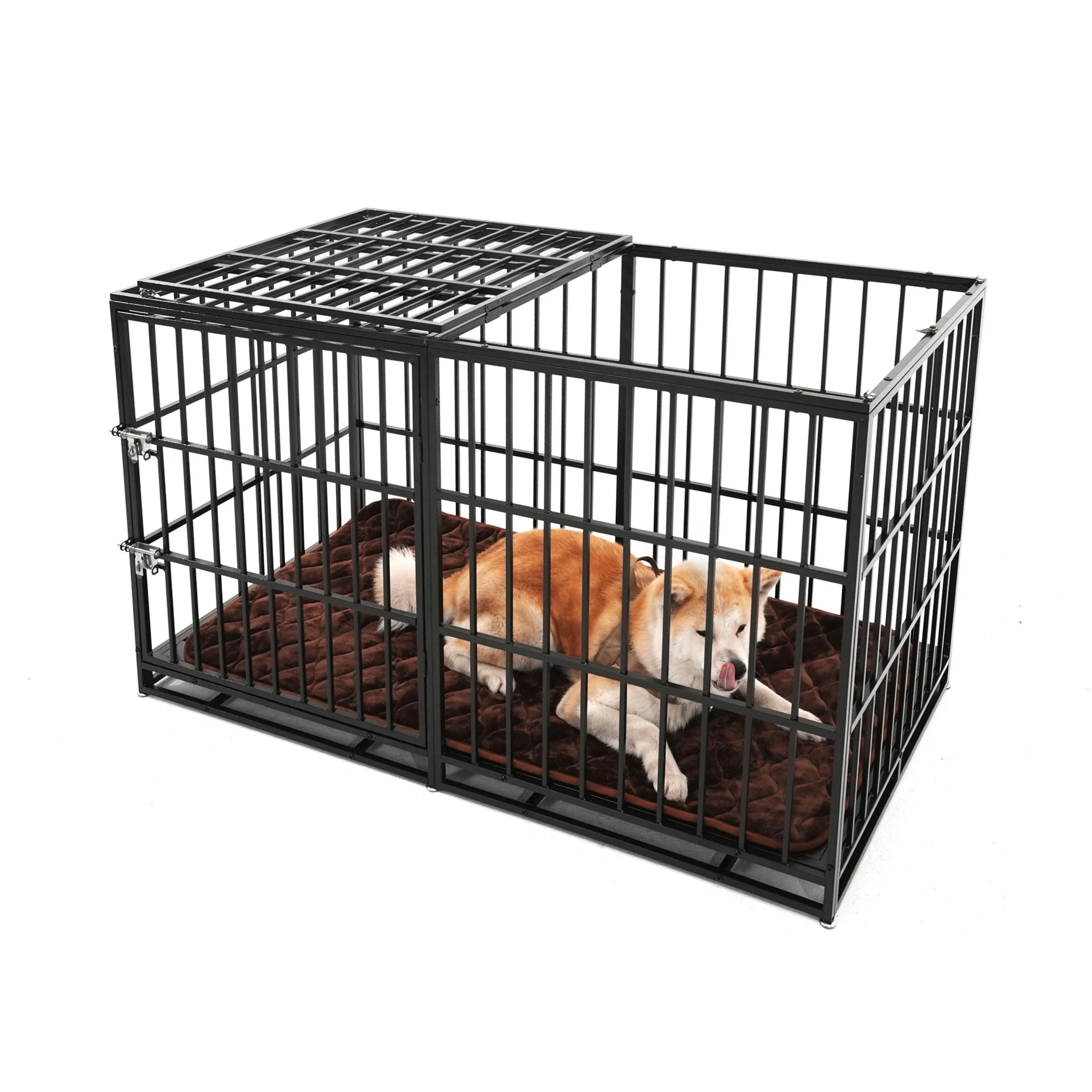 Extra Large Heavy Duty Dog Crate With Removable Pans For Dogs - Black - Image 6
