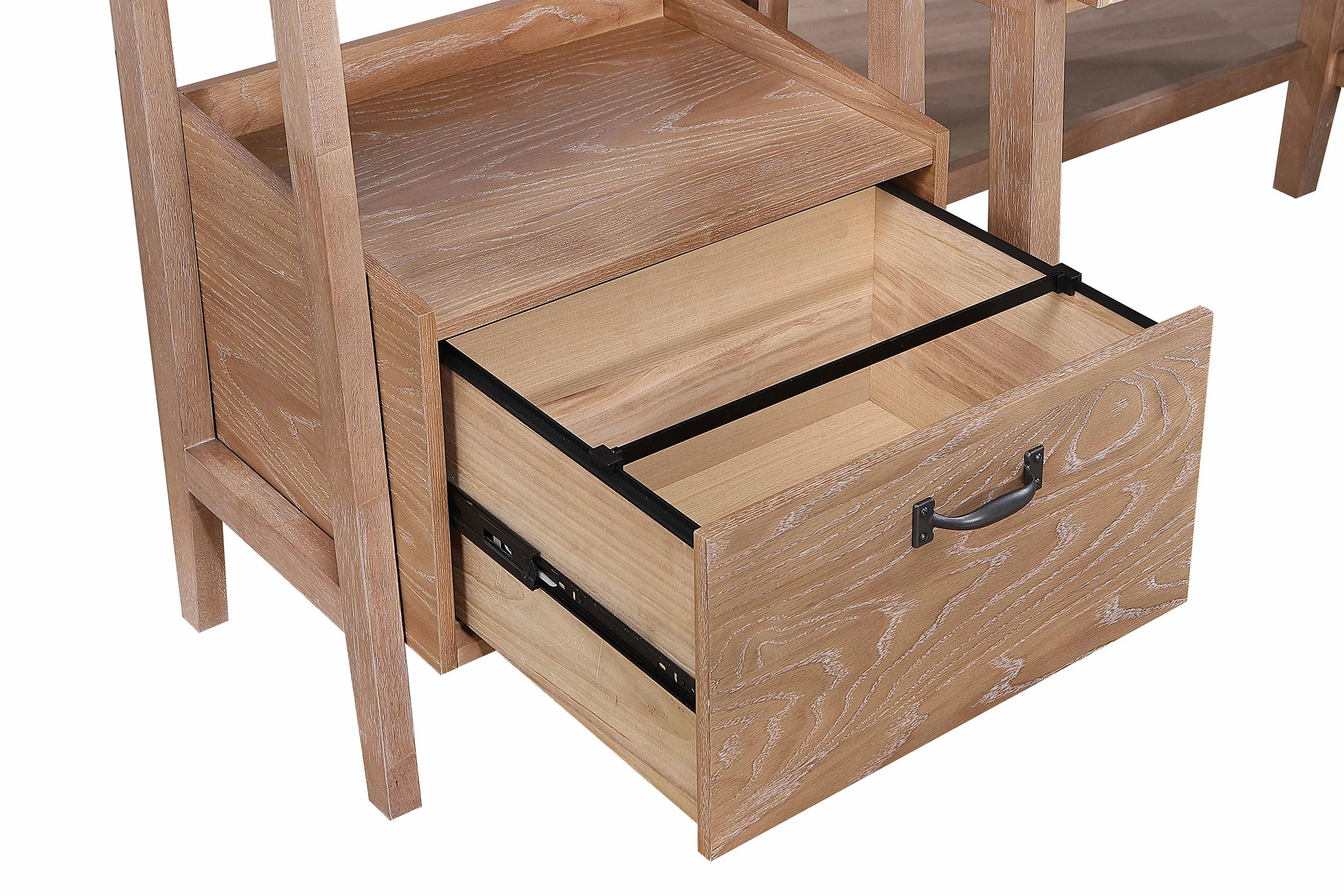 Fabian 2-Piece 3-Shelf Bookshelf with Drawer - Light Brown - Image 2