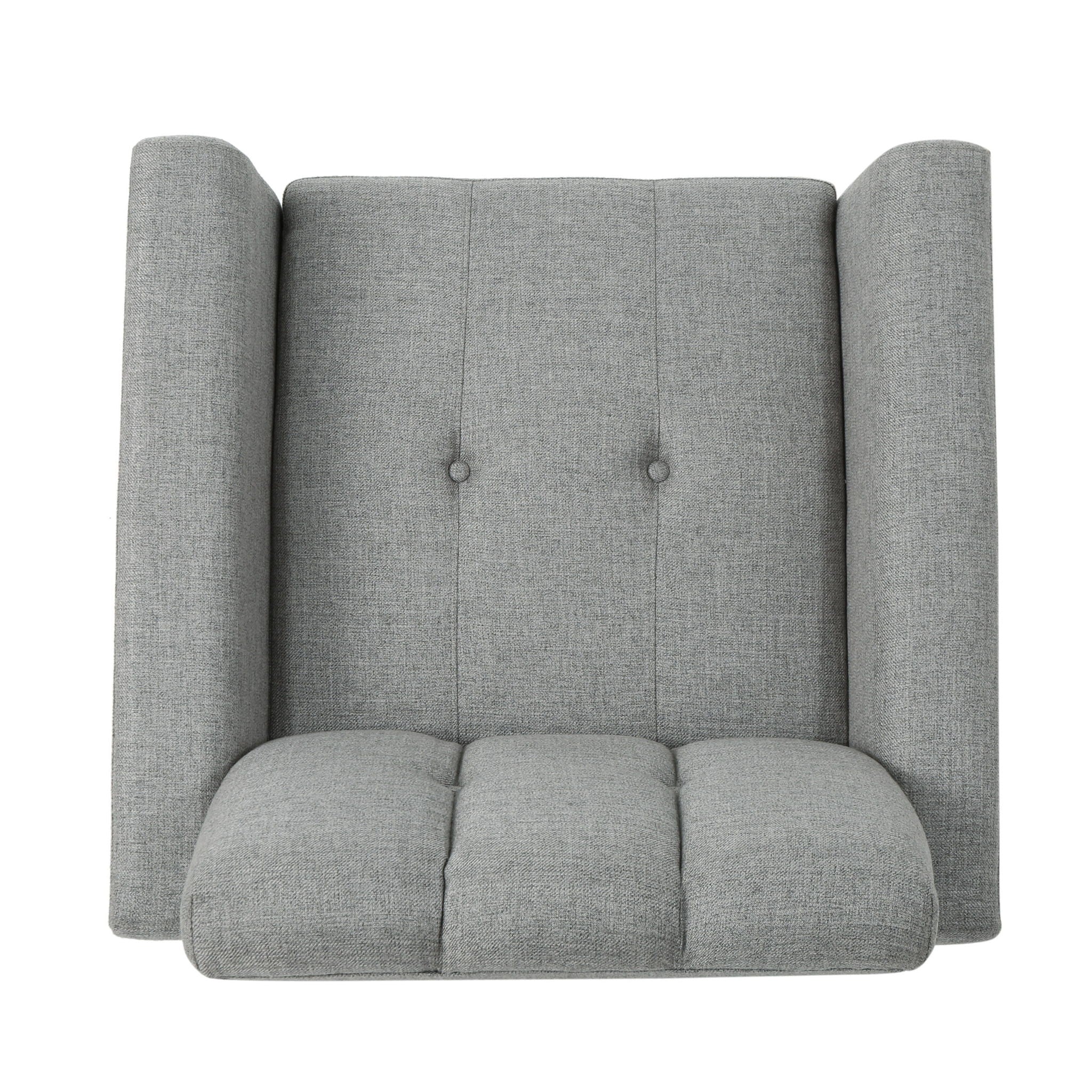 Fabric Channel Stitch Club Chair With Tufted Back - Gray - Image 3