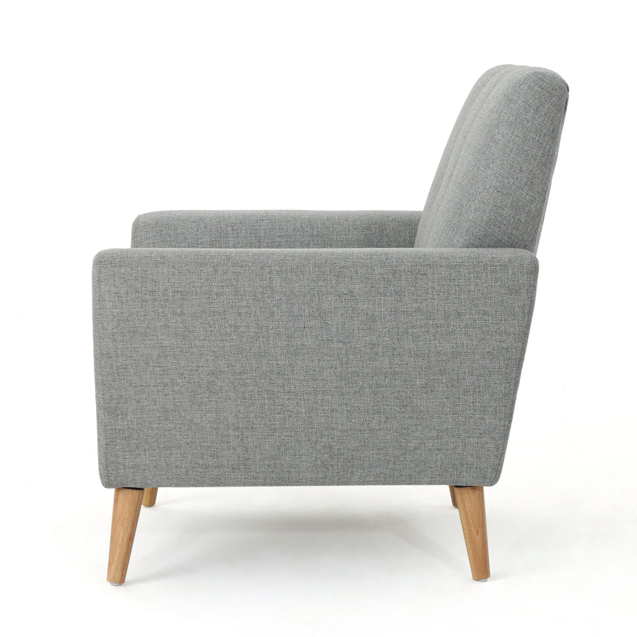 Fabric Channel Stitch Club Chair With Tufted Back - Gray - Image 9