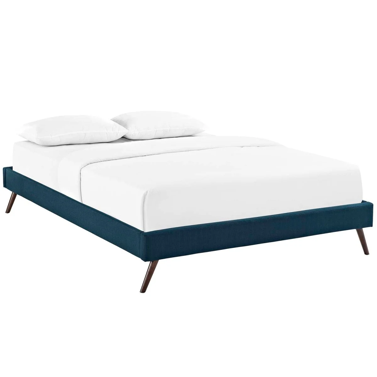 Fabric Platform Bed Frame with Round Splayed Legs - Image 16