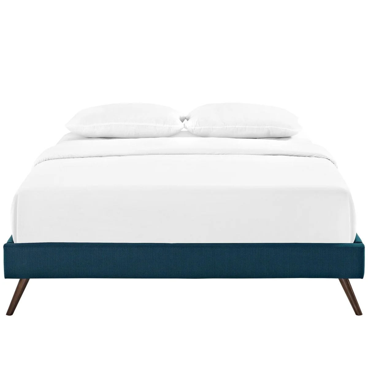 Fabric Platform Bed Frame with Round Splayed Legs - Image 18