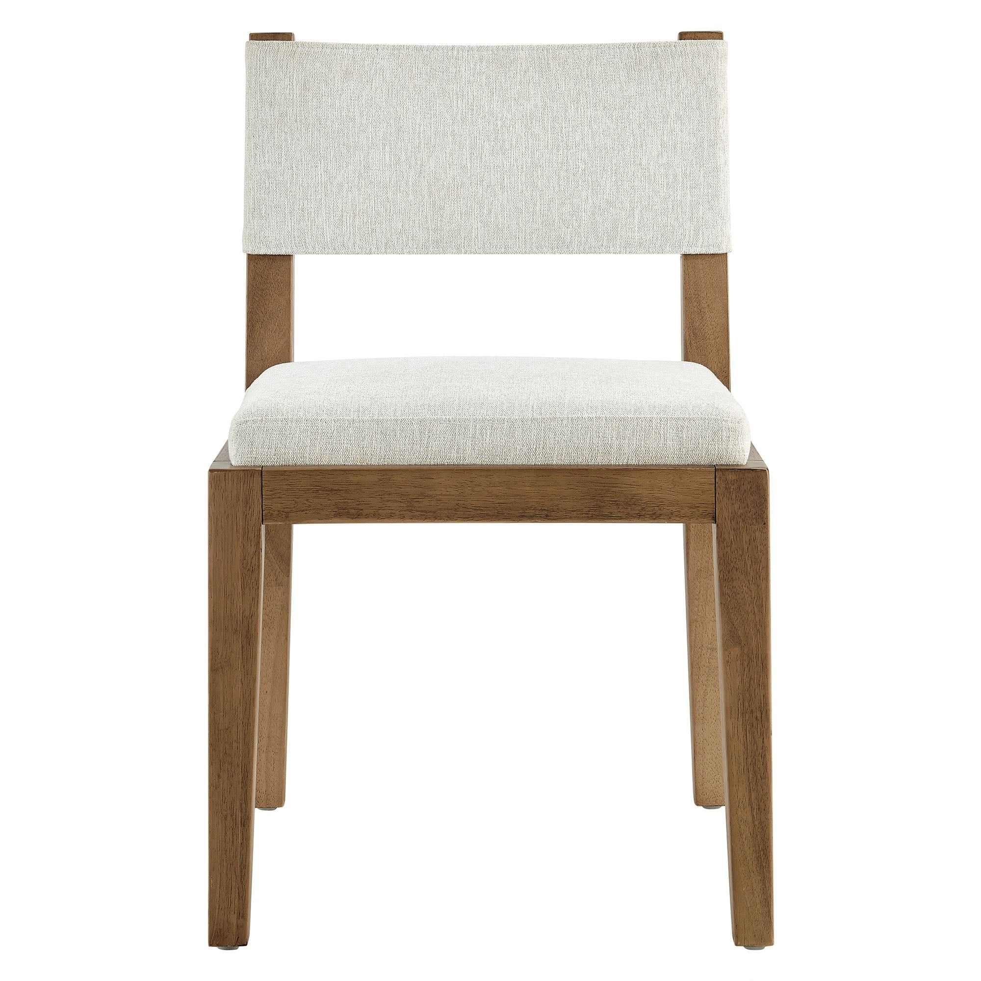 Fabric Upholstered Armless Dining Chair – Natural Wood 32 Inch