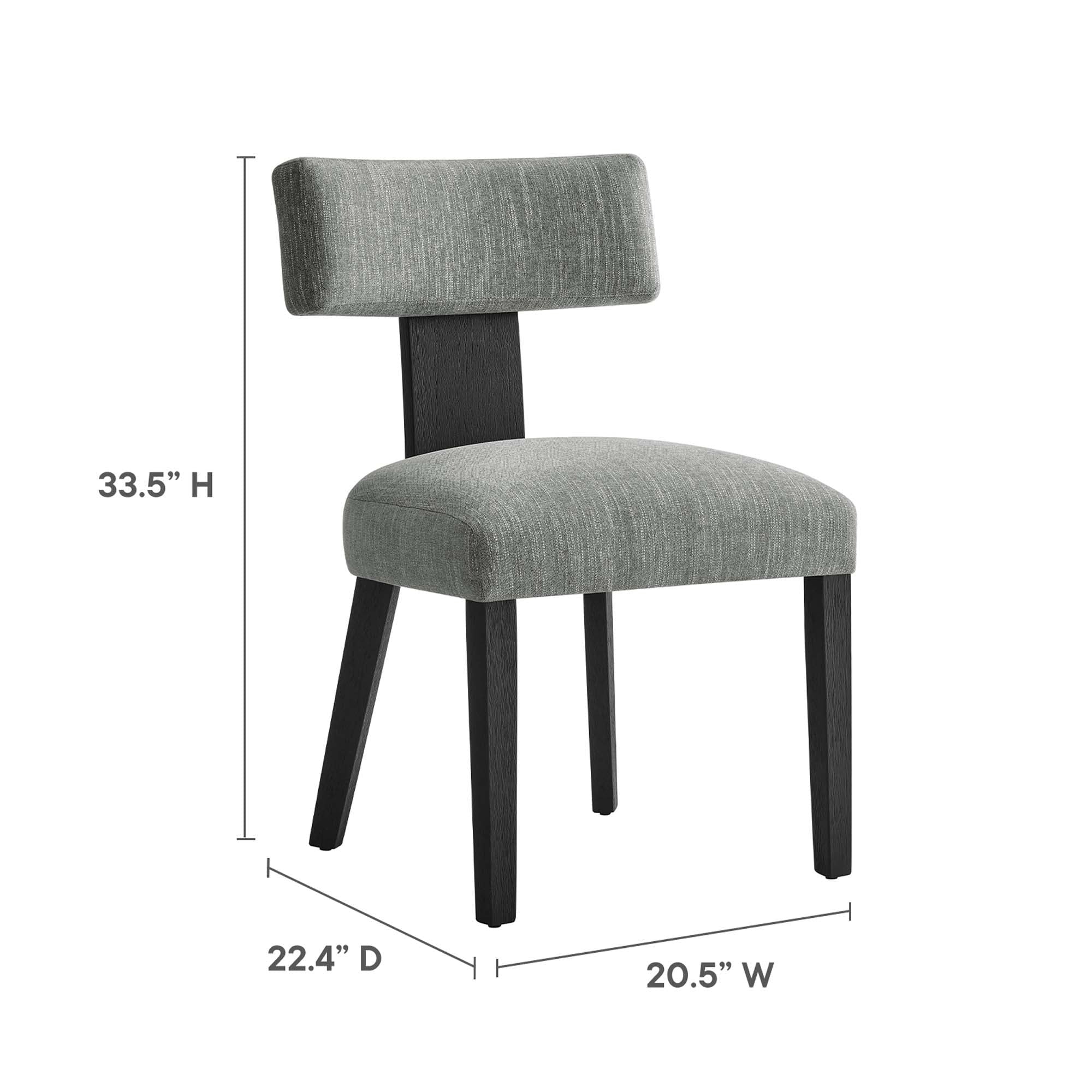 Fabric Upholstered Armless Dining Chair Set of 2 – Modern Wood Base - Image 22