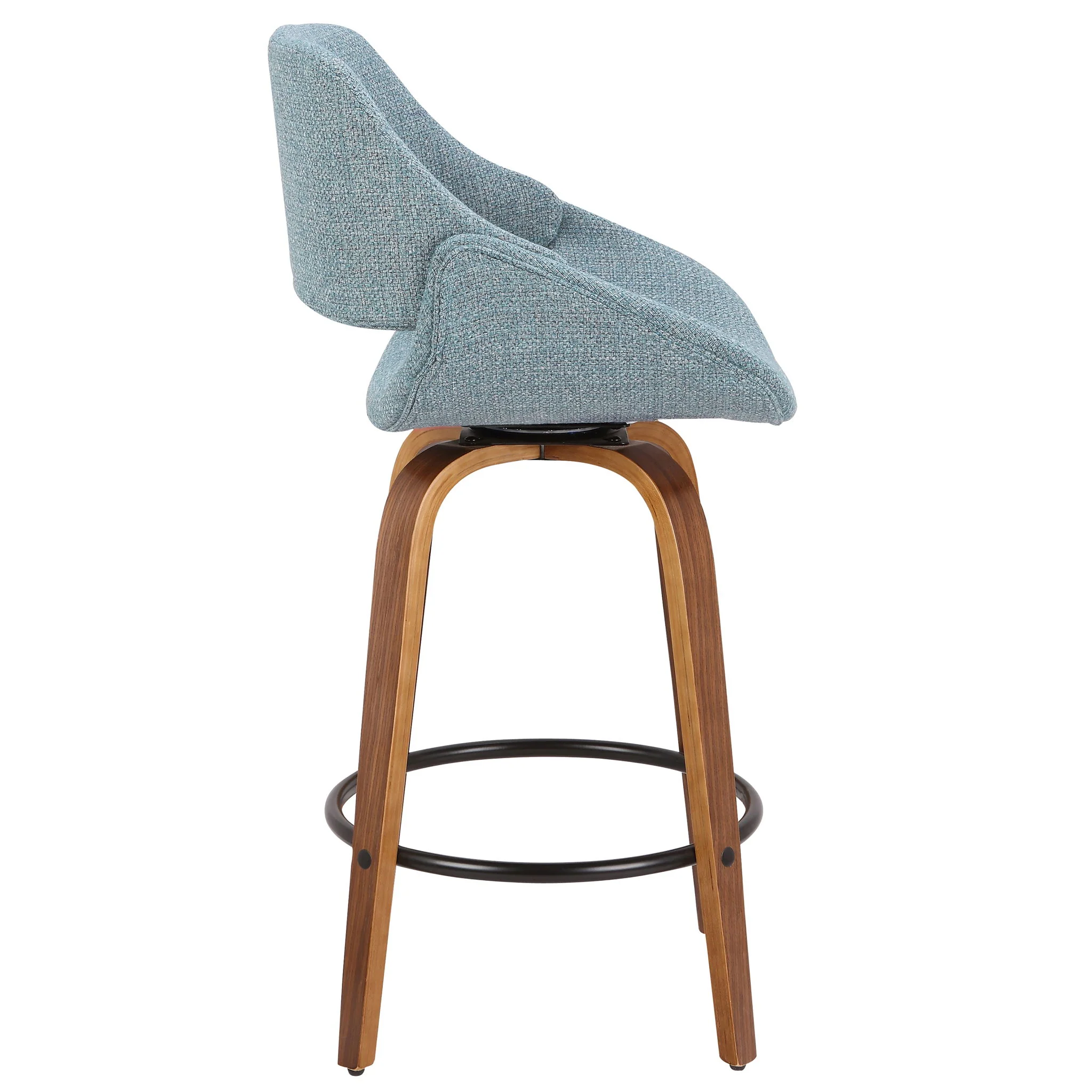 Fabrico - Mid Century Modern Fixed Height Counter Stool And Round Footrest (Set of 2) - Image 14