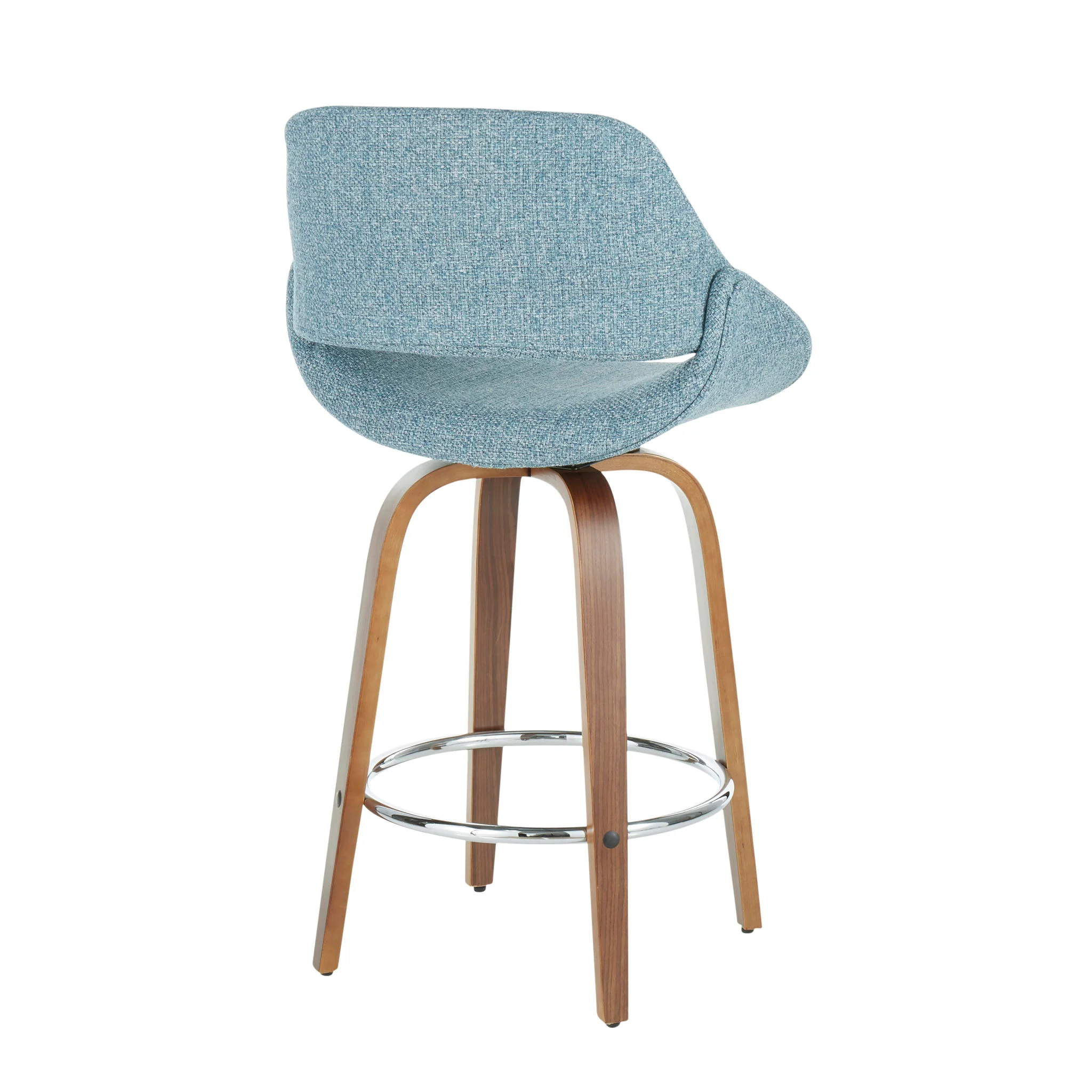 Fabrico - Mid Century Modern, Fixed Height Counter Stool With Round Footrest (Set of 2) - Image 11