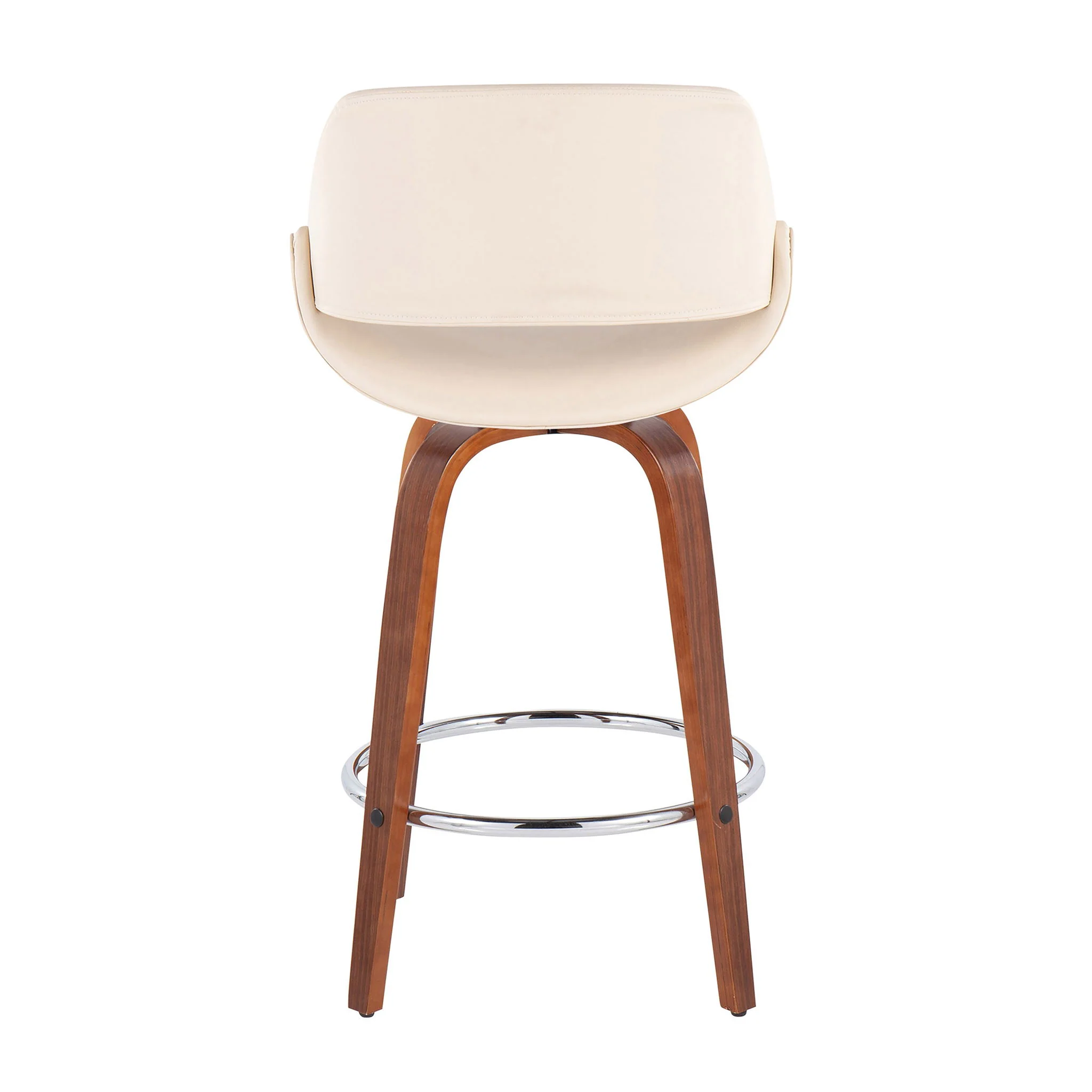 Fabrico - Mid Century Modern, Fixed Height Counter Stool With Round Footrest (Set of 2) - Image 12