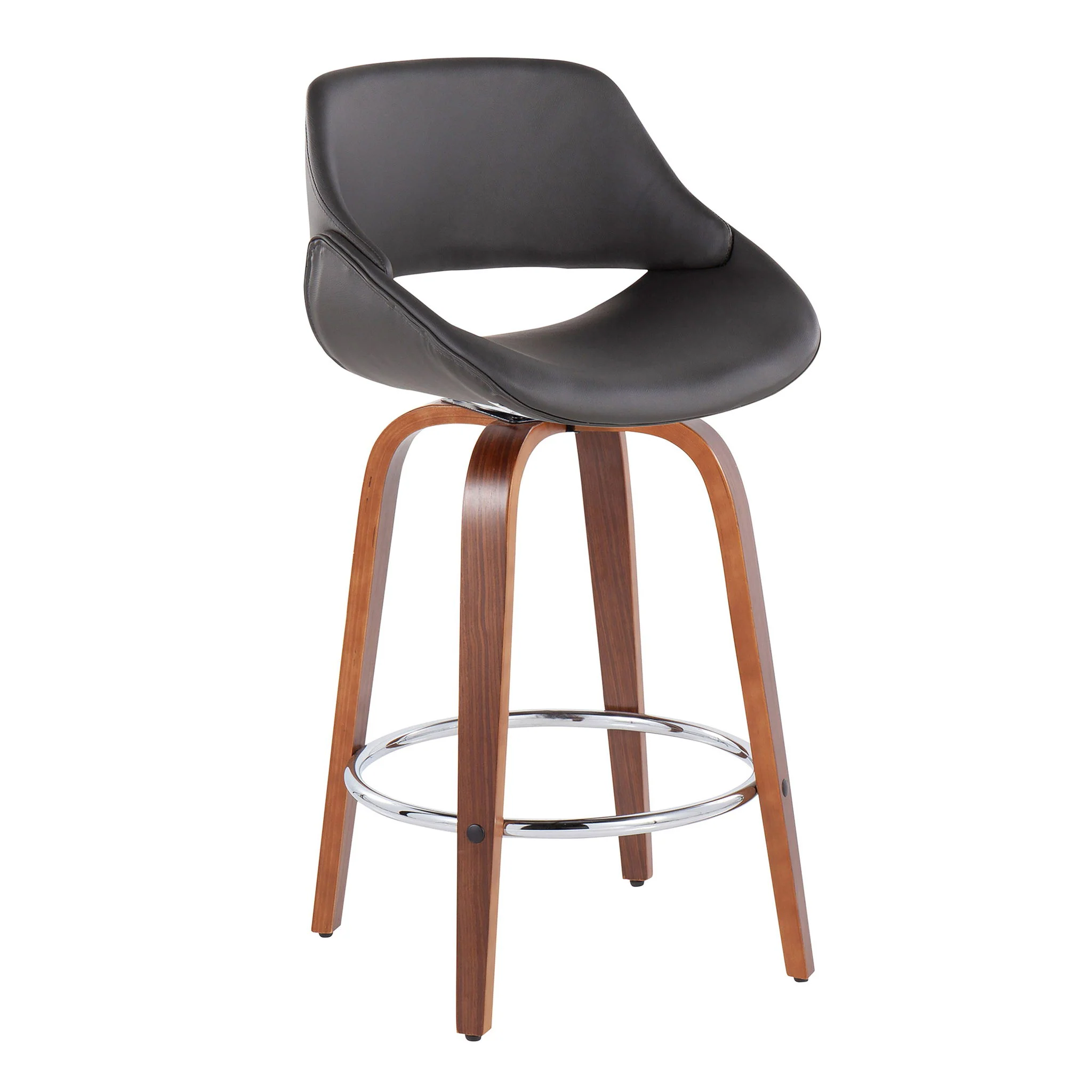 Fabrico - Mid Century Modern, Fixed Height Counter Stool With Round Footrest (Set of 2) - Image 20