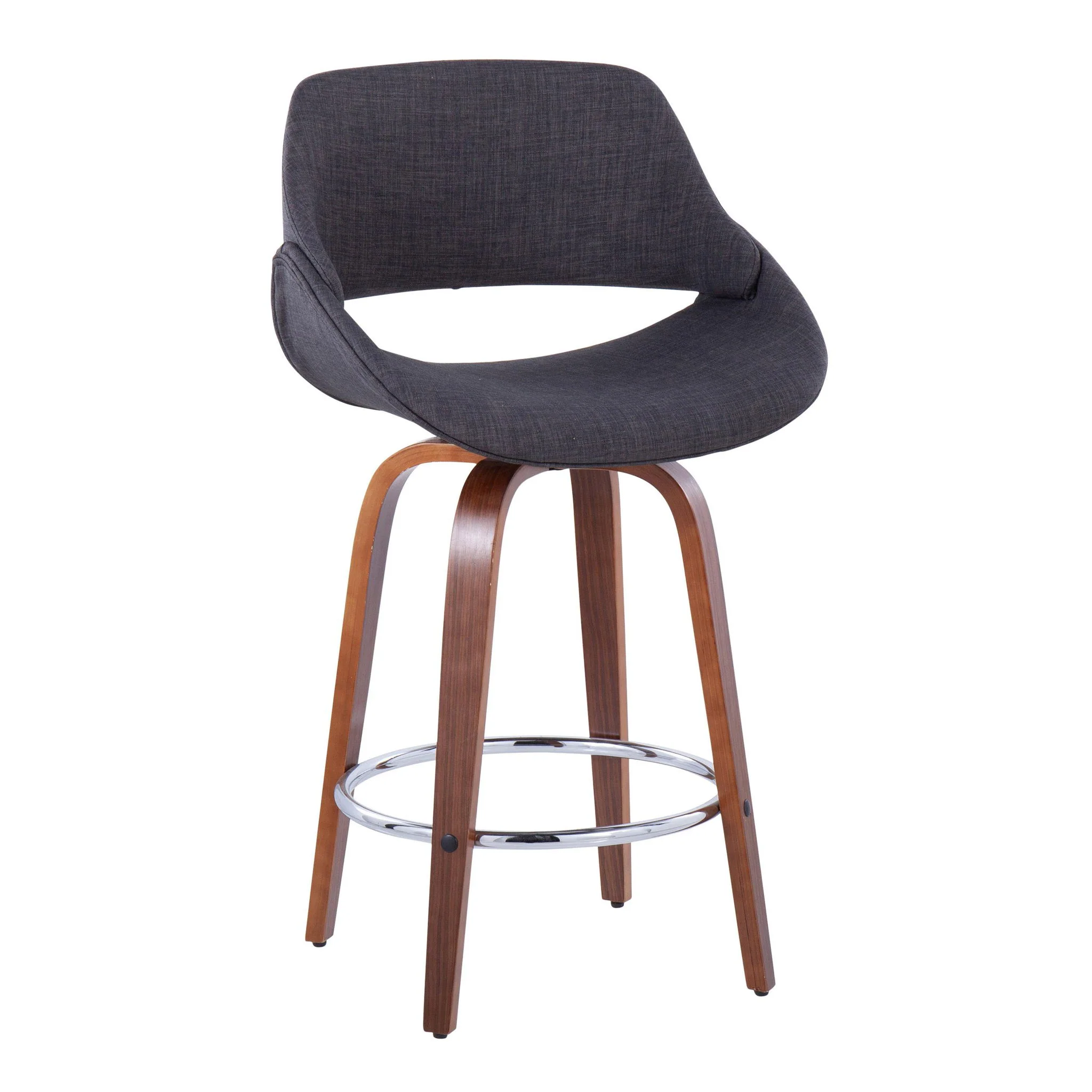 Fabrico - Mid Century Modern, Fixed Height Counter Stool With Round Footrest (Set of 2) - Image 21