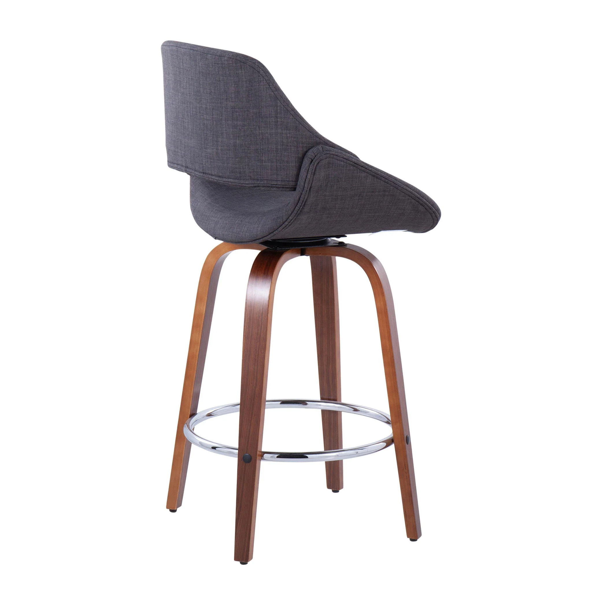 Fabrico - Mid Century Modern, Fixed Height Counter Stool With Round Footrest (Set of 2) - Image 22