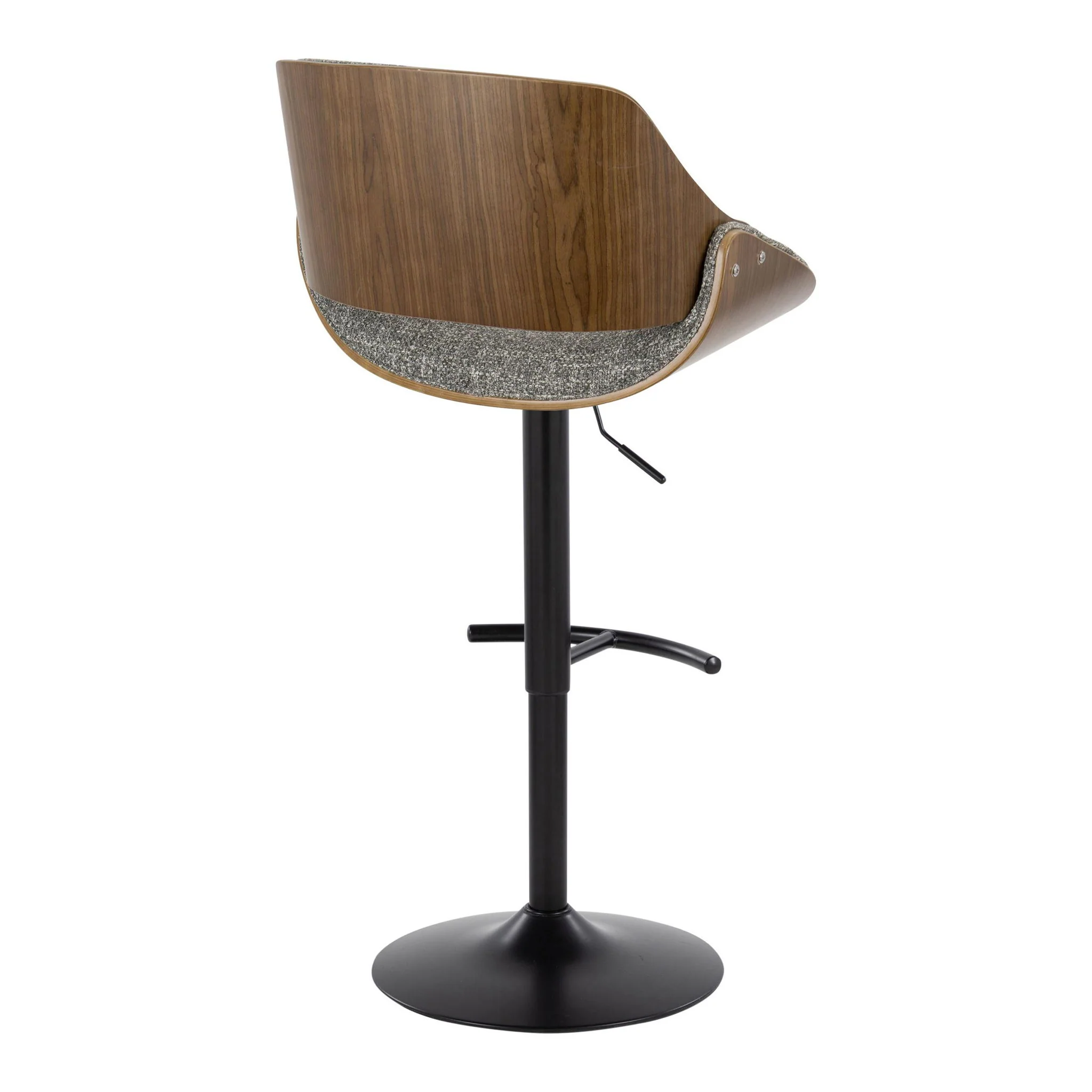 Fabrizzi - Mid Century Modern Adjustable BarStool With Rounded T Footrest (Set of 2) - Image 6