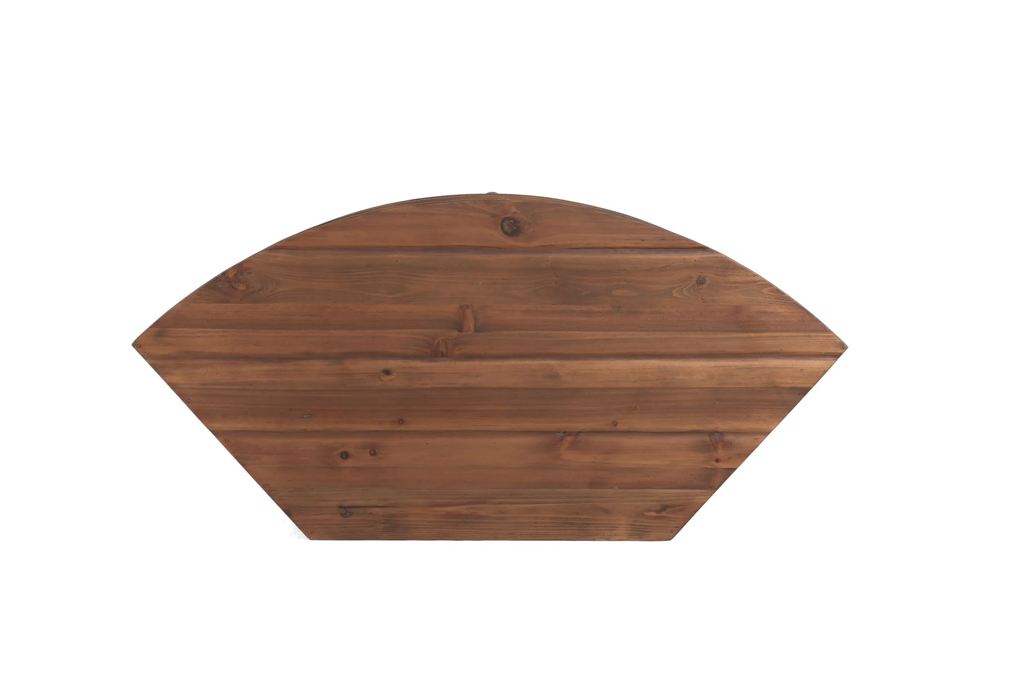 Fan Shape Reclaimed Wood Corner Media Table For Living Room Wise Use Your Space - Natural - Image 9