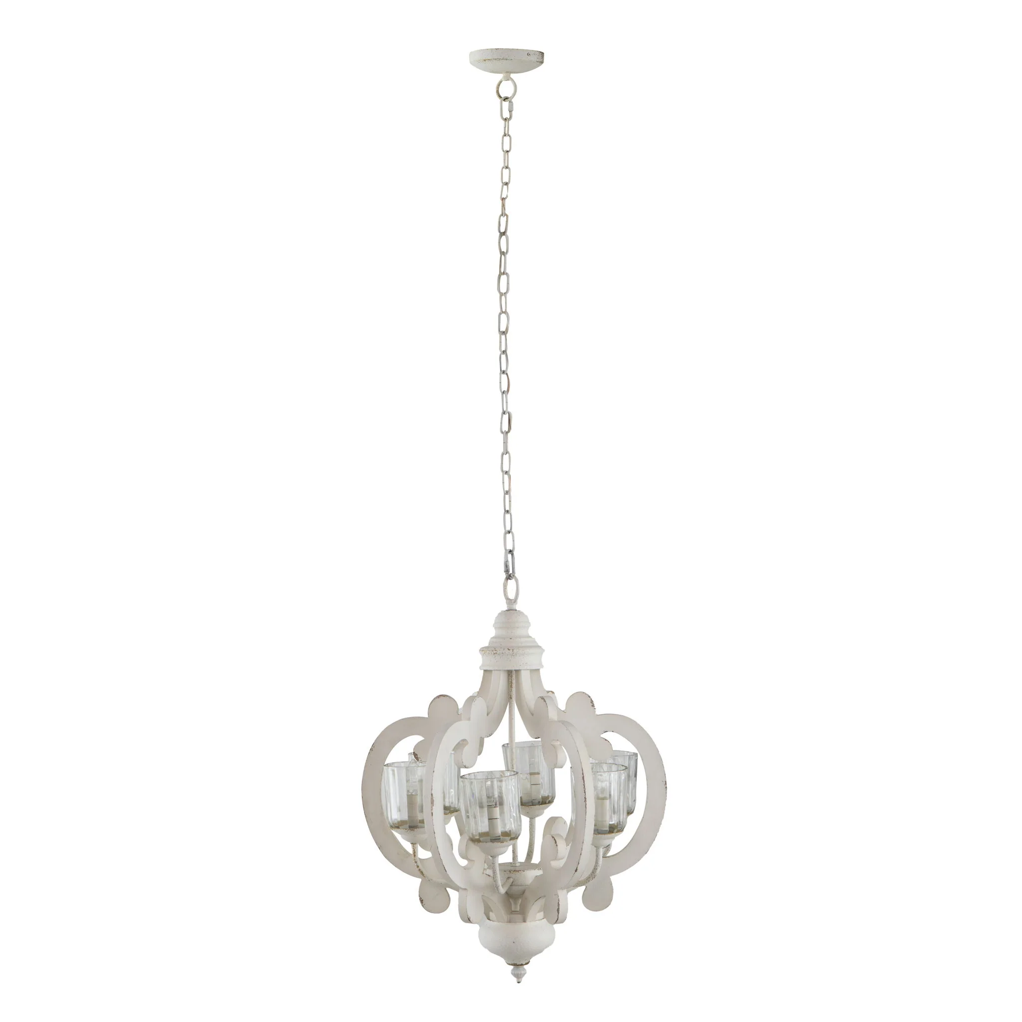 Farmhouse Chandelier, 6 Light Wood Chandelier Pendant Light Fixture With Adjustable Chain For Dining Room Living Room Entryway, Bulb Not Included - Image 10