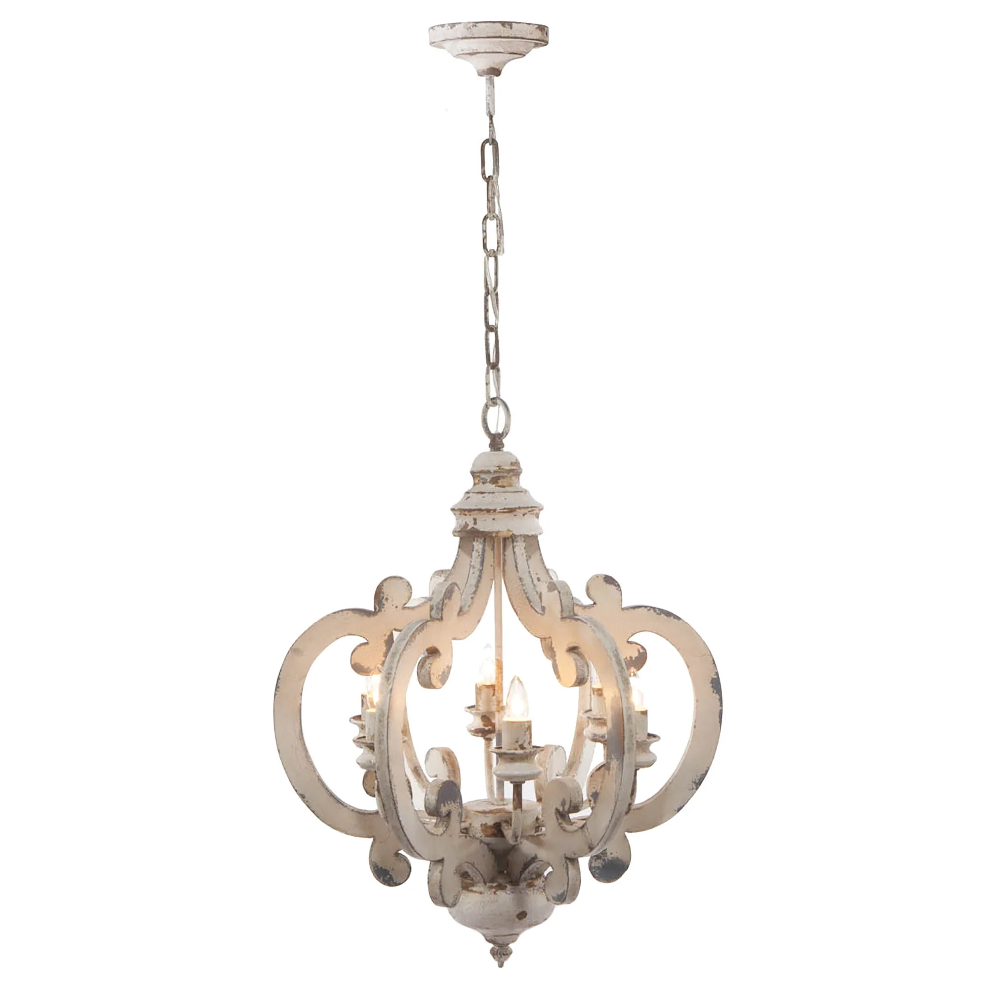 Farmhouse Chandelier, 6 Light Wood Chandelier Pendant Light Fixture With Adjustable Chain For Dining Room Living Room Entryway, Bulb Not Included - Image 14