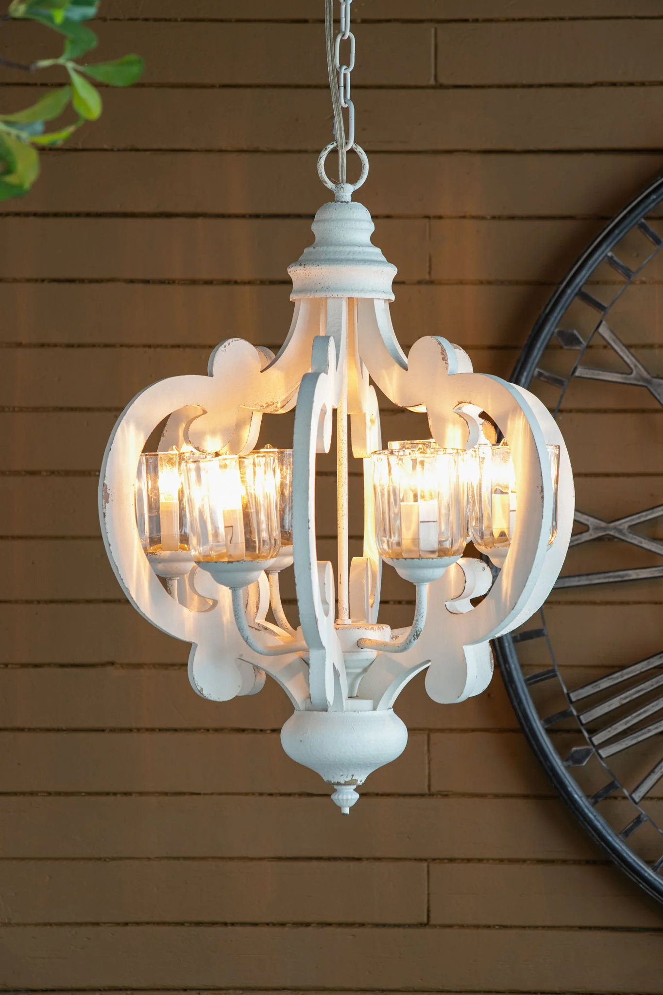 Farmhouse Chandelier, 6 Light Wood Chandelier Pendant Light Fixture With Adjustable Chain For Dining Room Living Room Entryway, Bulb Not Included - Image 18