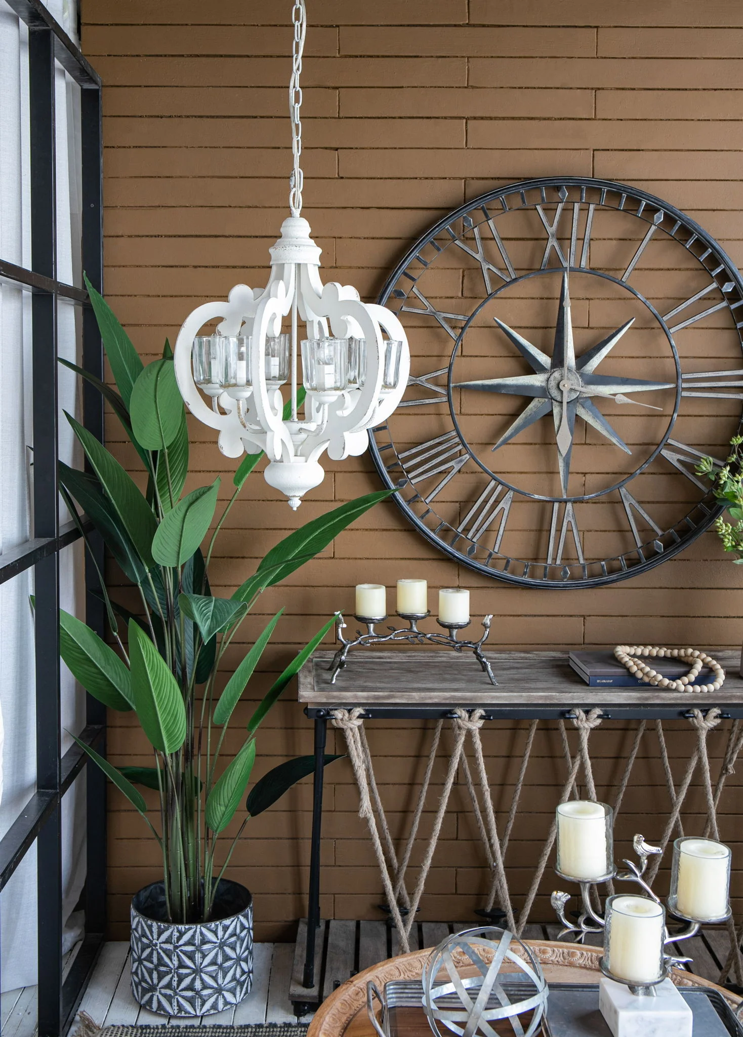 Farmhouse Chandelier, 6 Light Wood Chandelier Pendant Light Fixture With Adjustable Chain For Dining Room Living Room Entryway, Bulb Not Included - Image 25